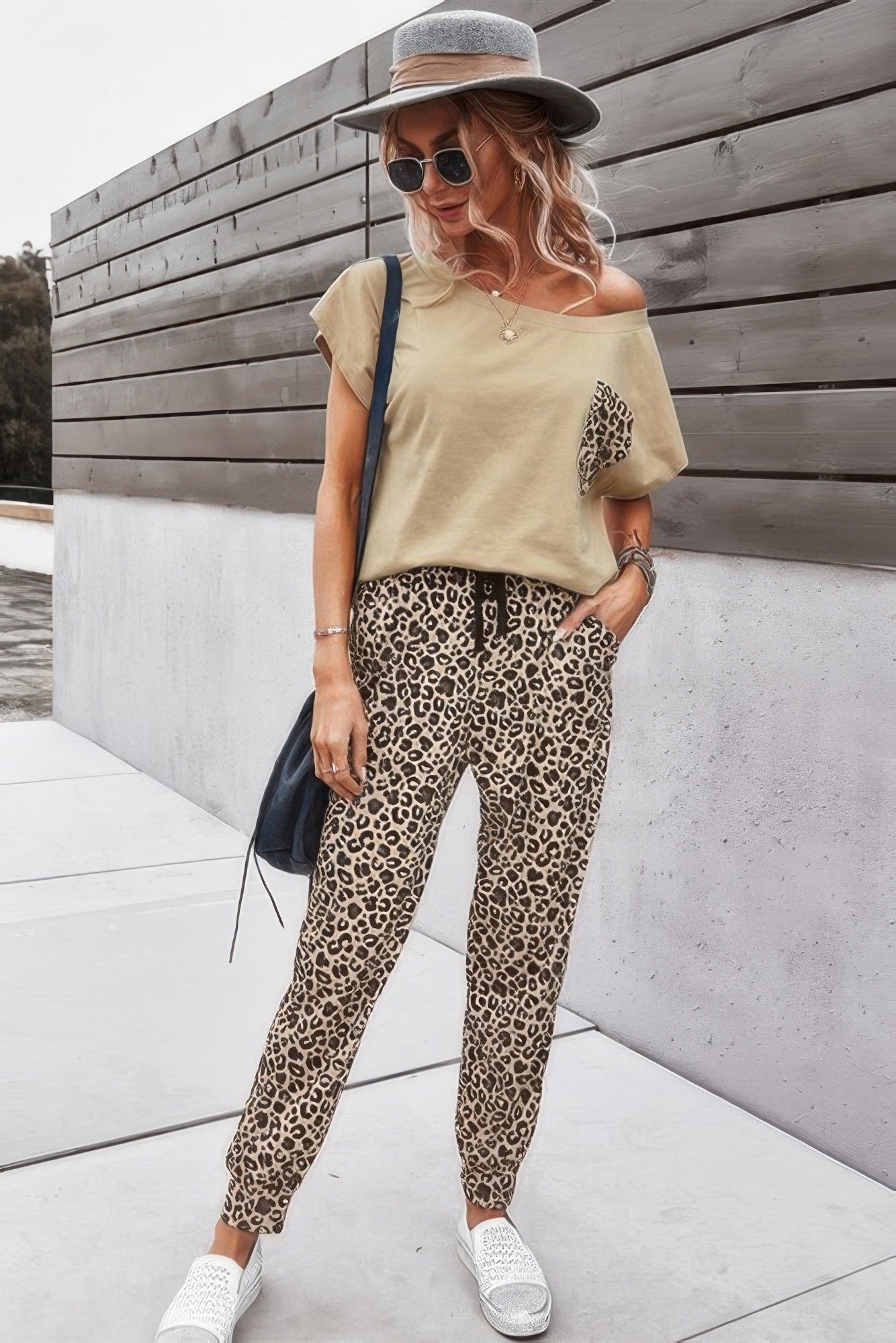 Two Pieces Leopard Print Shirt And Pant Sets  Shop One Place