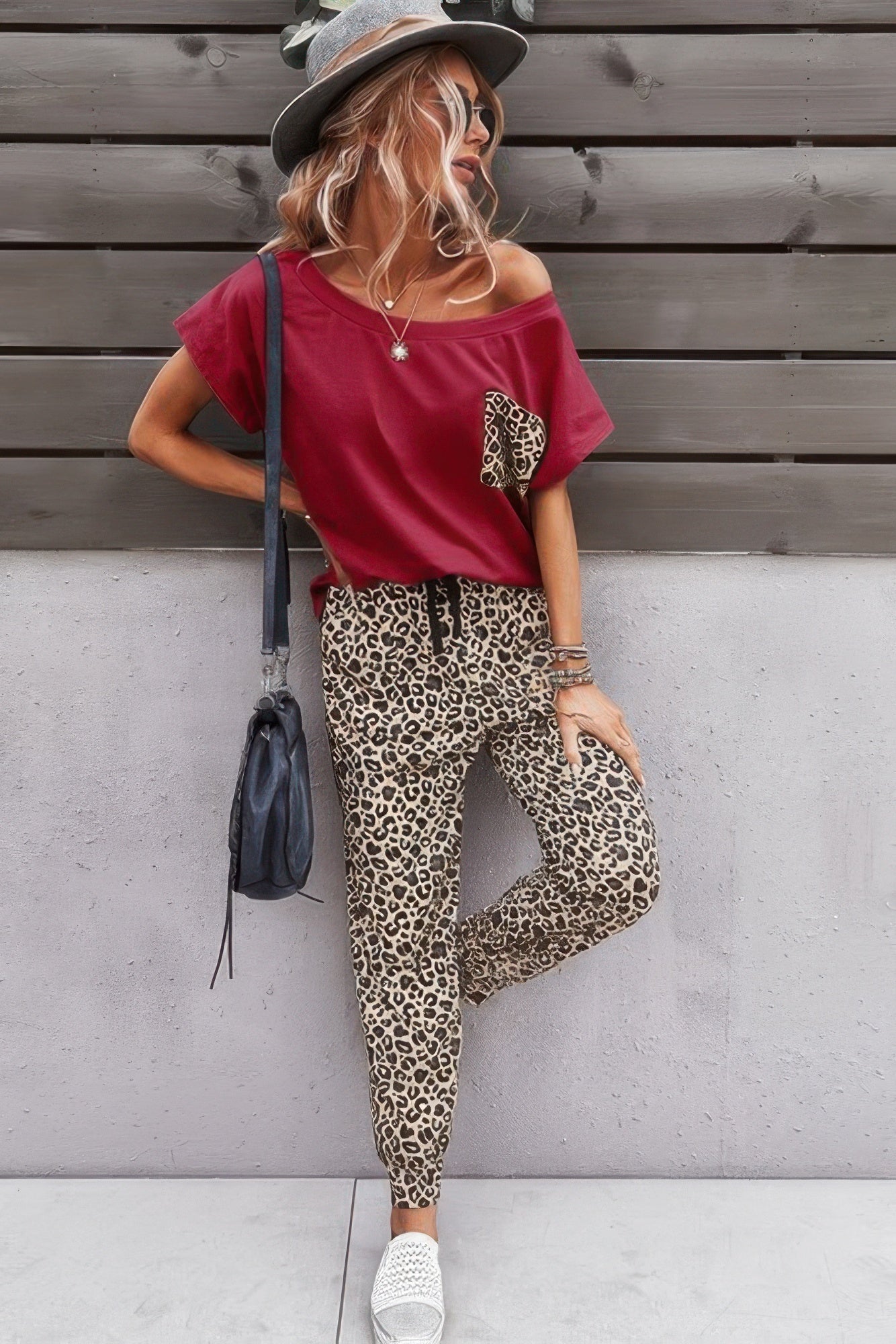 Two Pieces Leopard Print Shirt And Pant Sets  Shop One Place