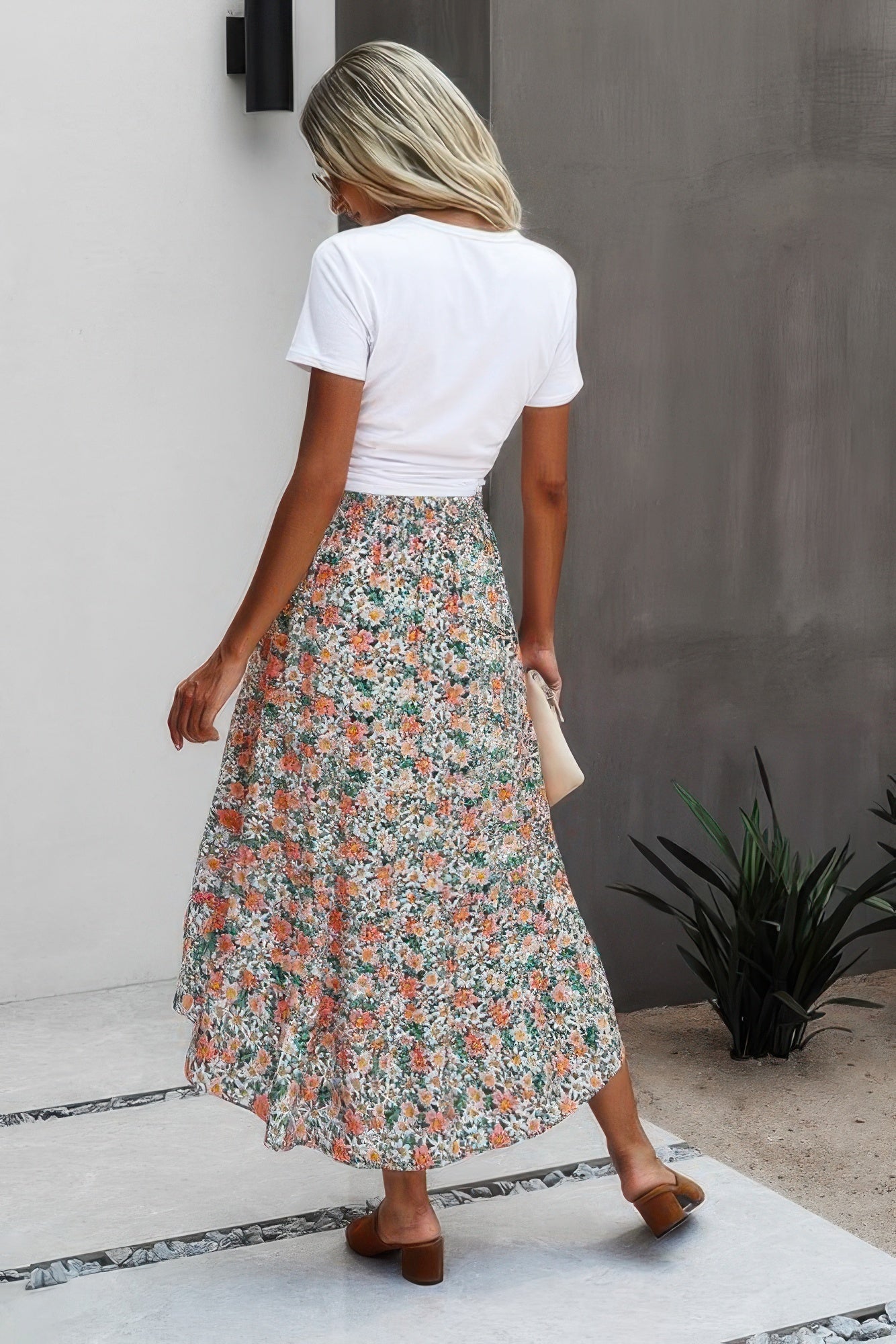 Floral Print High Waist Skirt A Line Long Skirt  Shop One Place