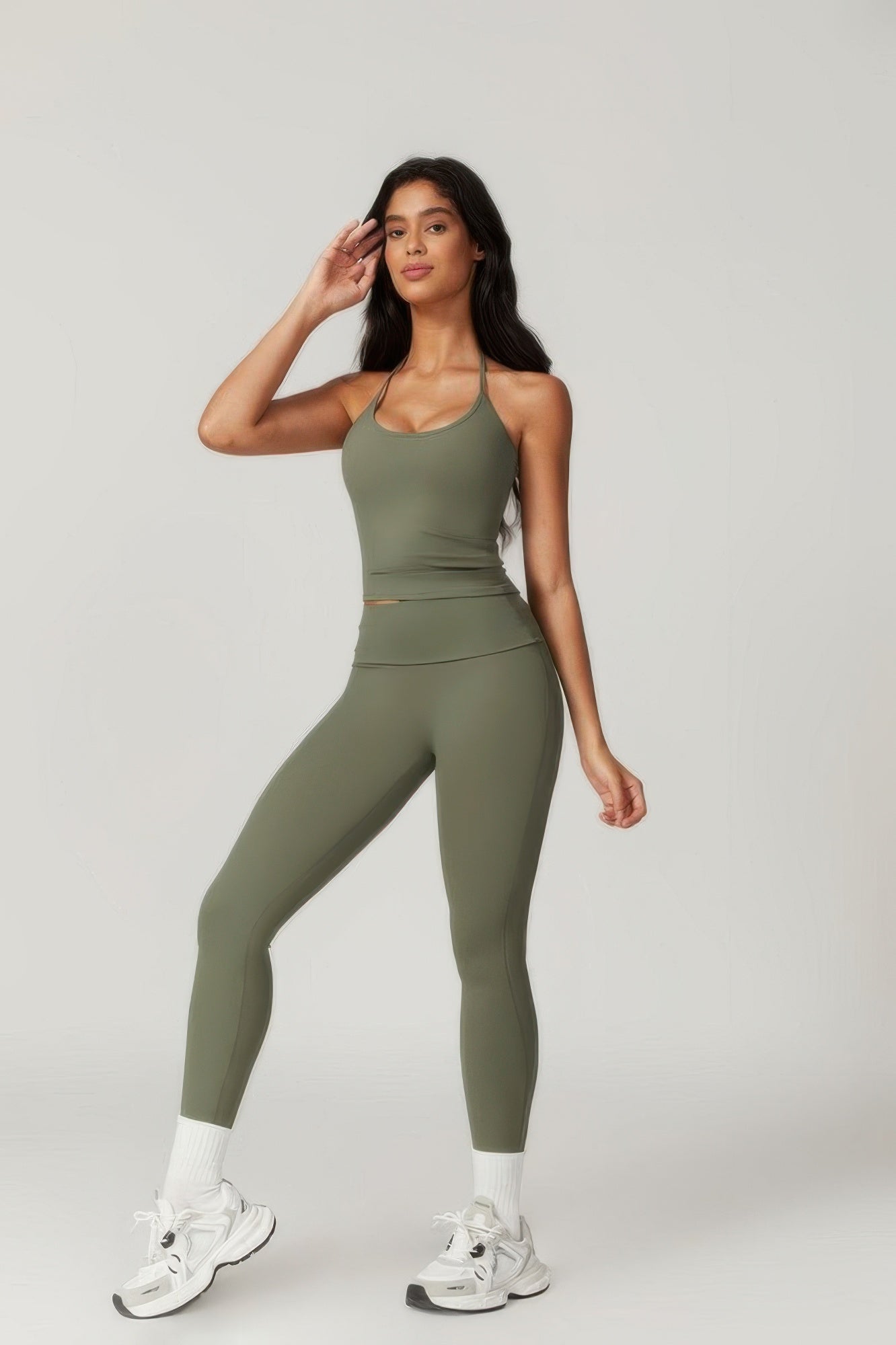 Solid Yoga Gym Fit High Ecastic Legging  Shop One Place
