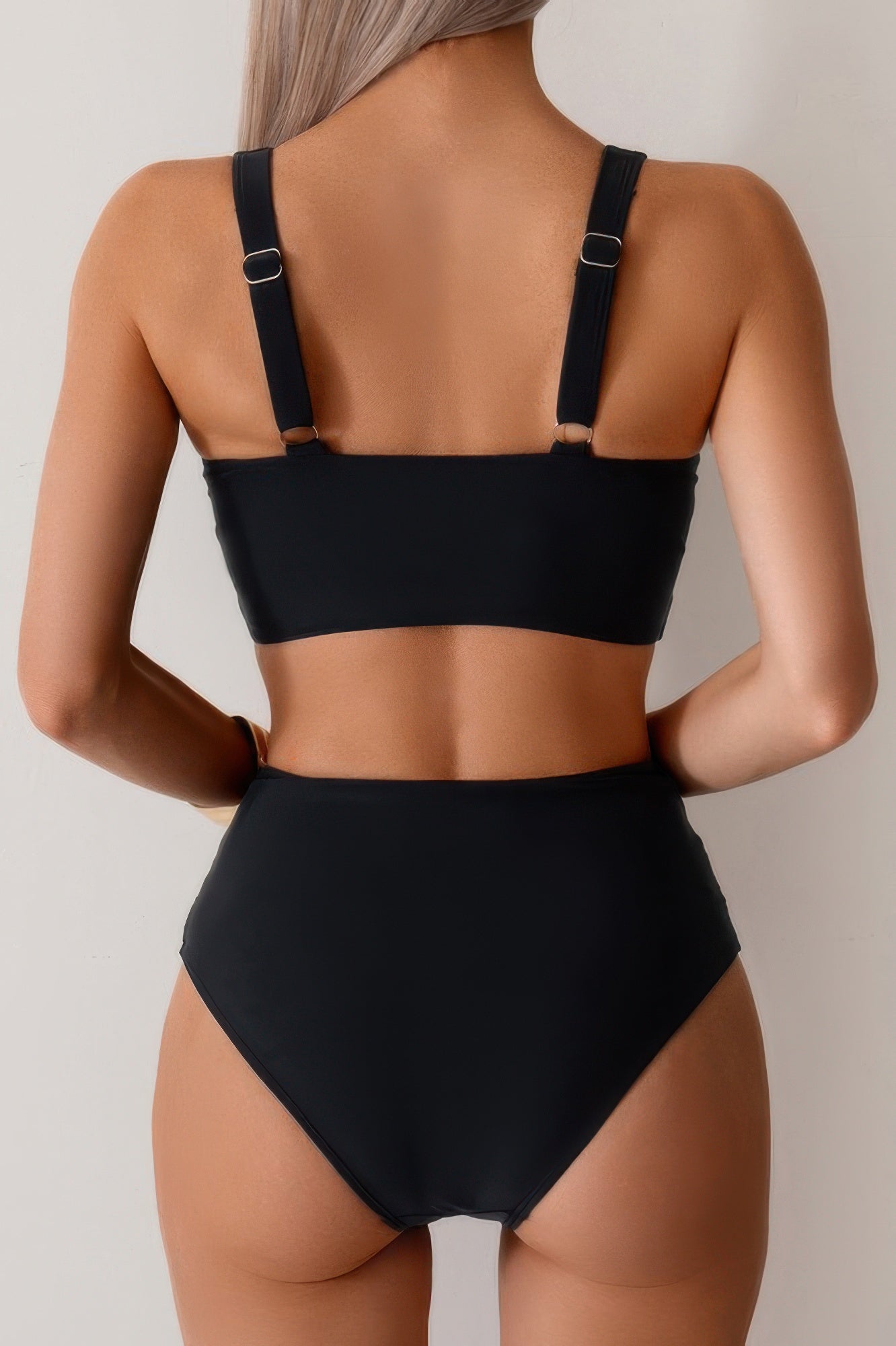 Solid Ruched High Waist Cross Push Up Swimsuit  Shop One Place