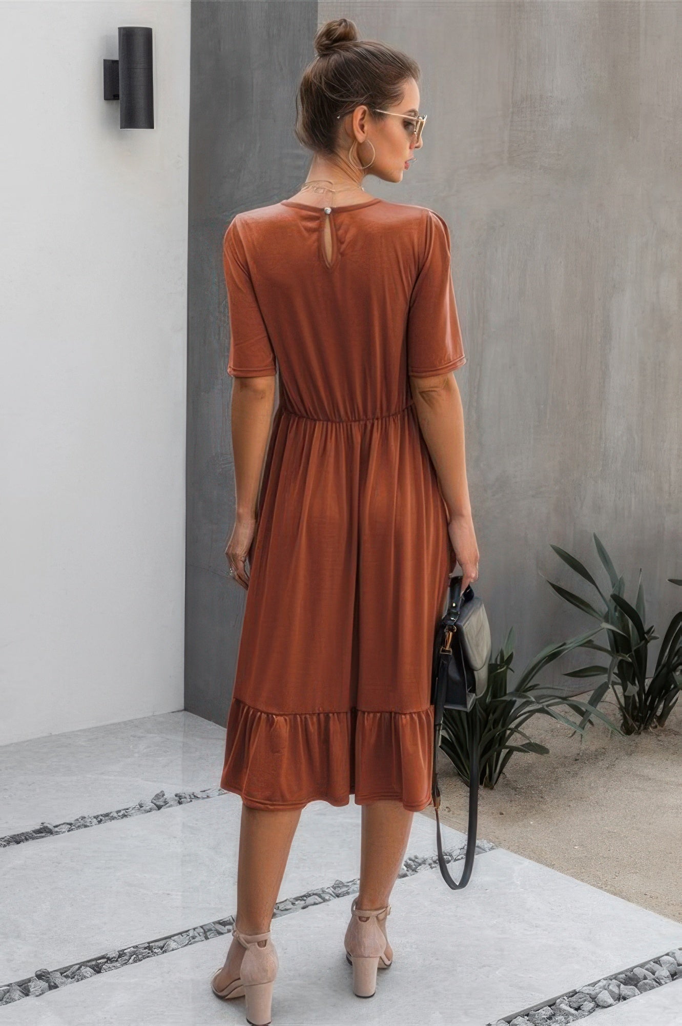 Ruffled Lace Midi Swing Dress  Shop One Place
