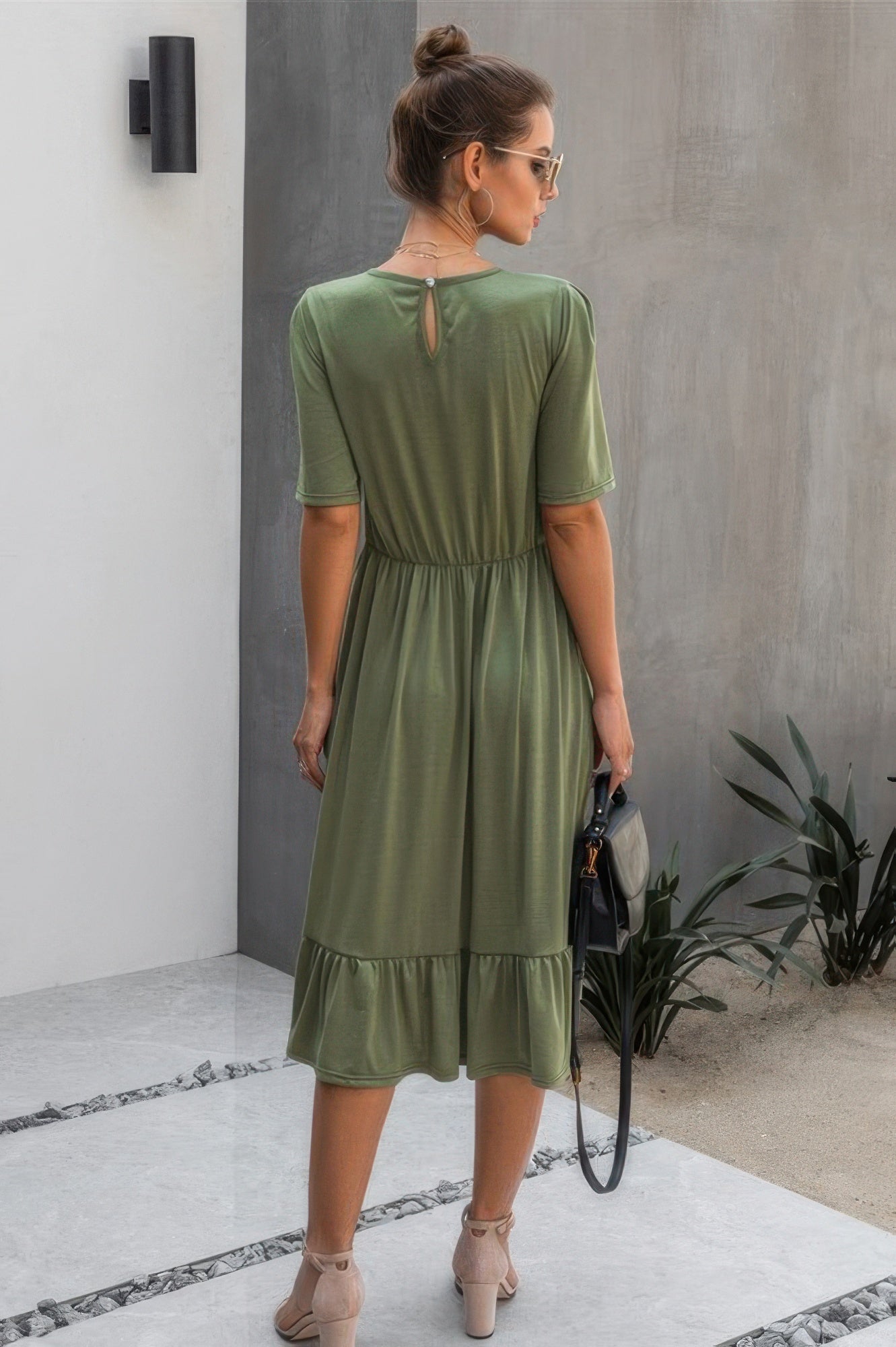 Ruffled Lace Midi Swing Dress  Shop One Place