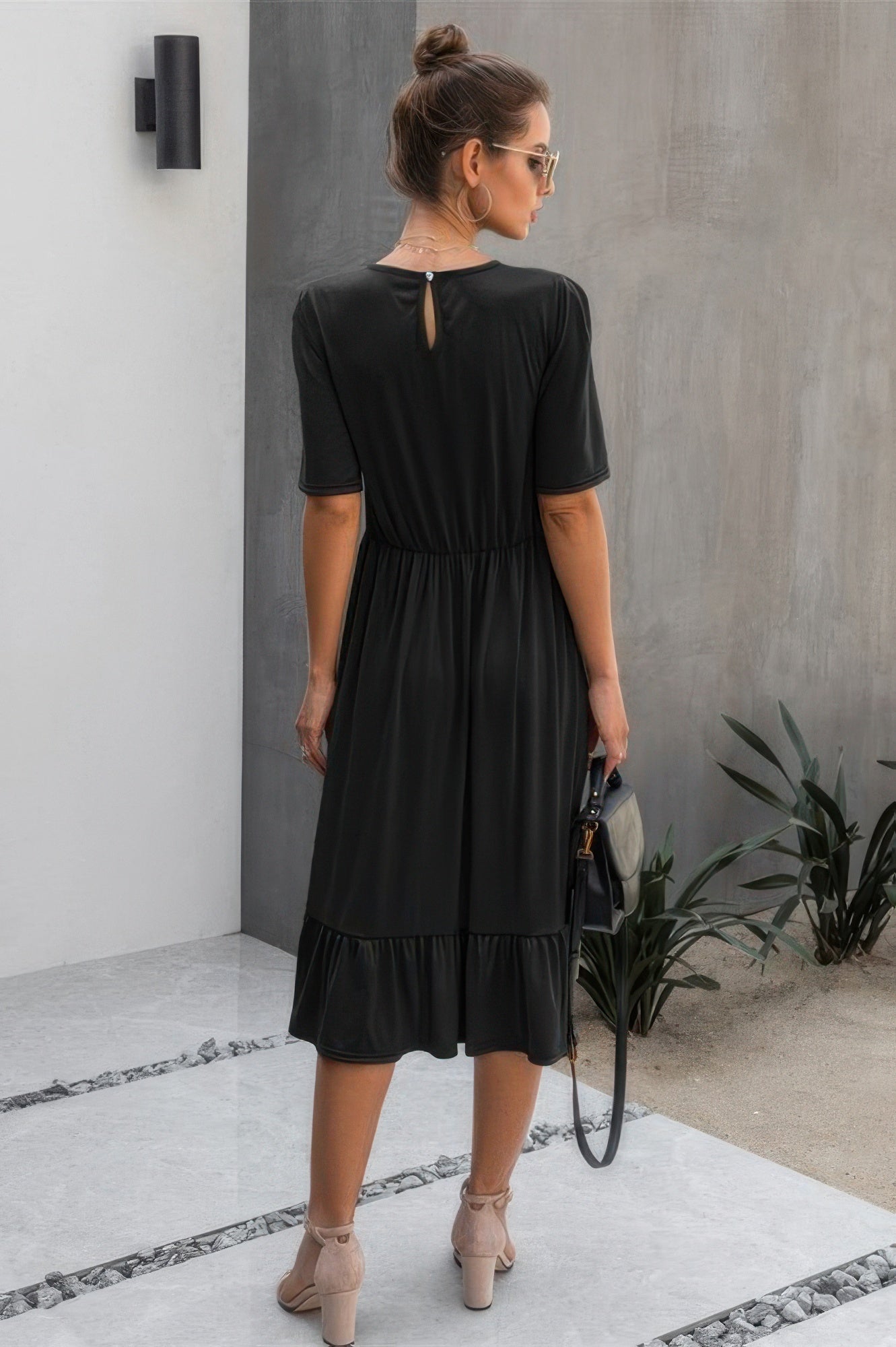 Ruffled Lace Midi Swing Dress  Shop One Place