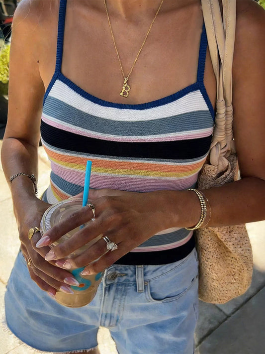 Striped Knit Cami  Shop One Place