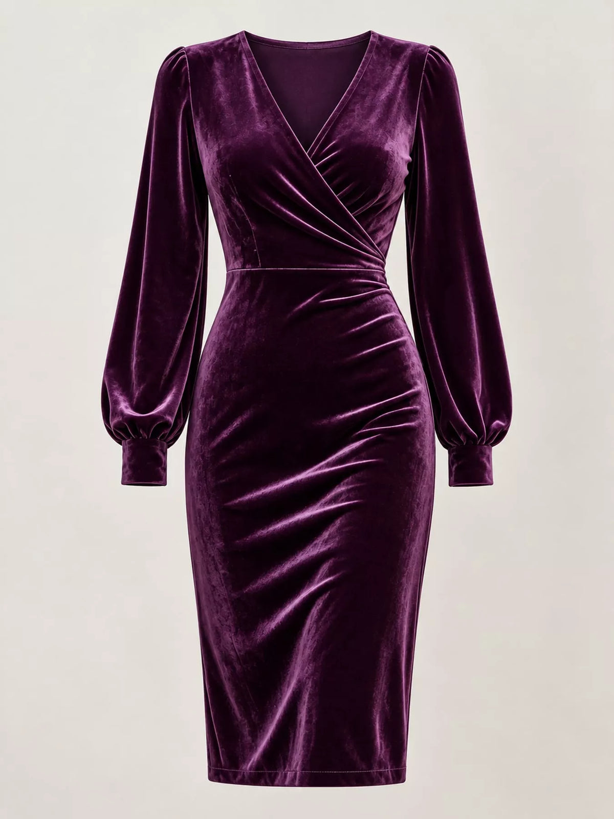 Women's Velvet Long Sleeve Wrap Dress – view 8