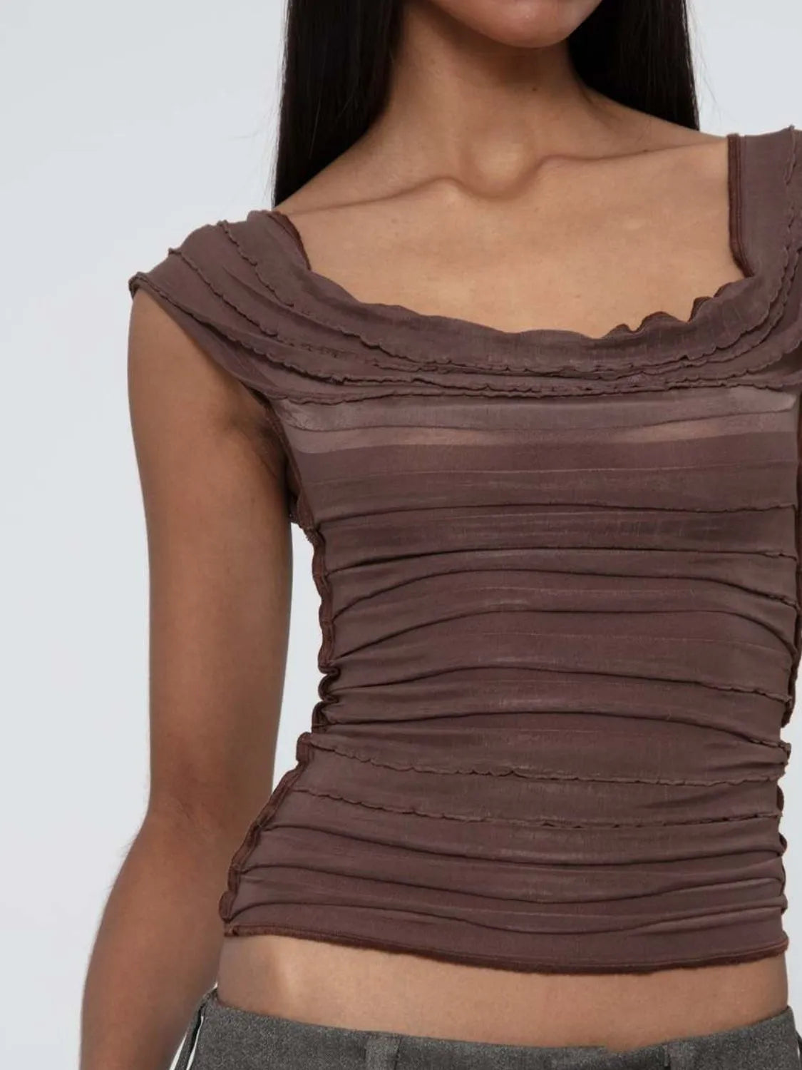 Ruched Solid Tank  Shop One Place