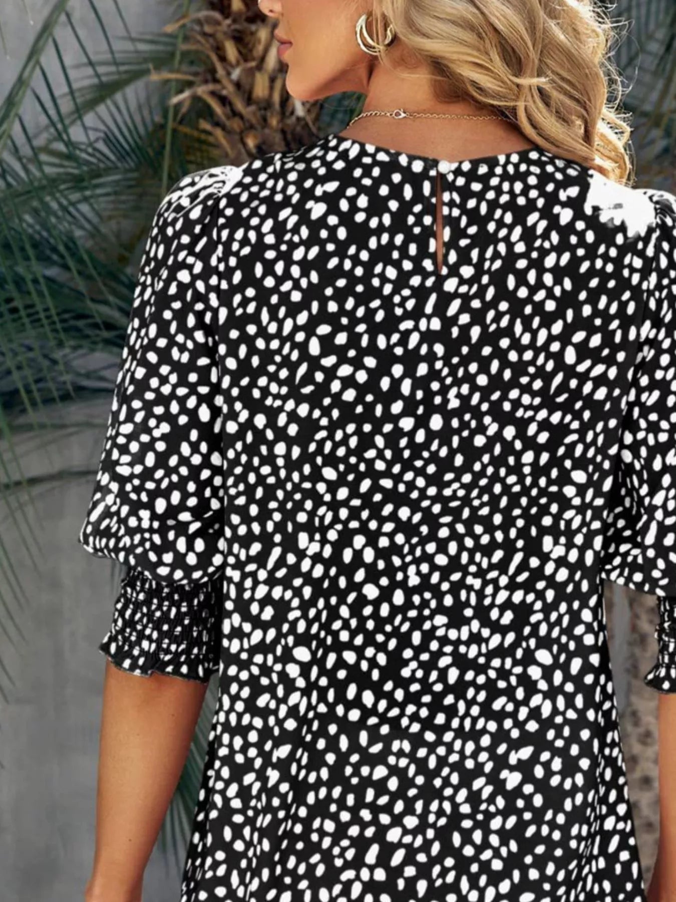Animal Print Half Sleeve Blouse  Shop One Place