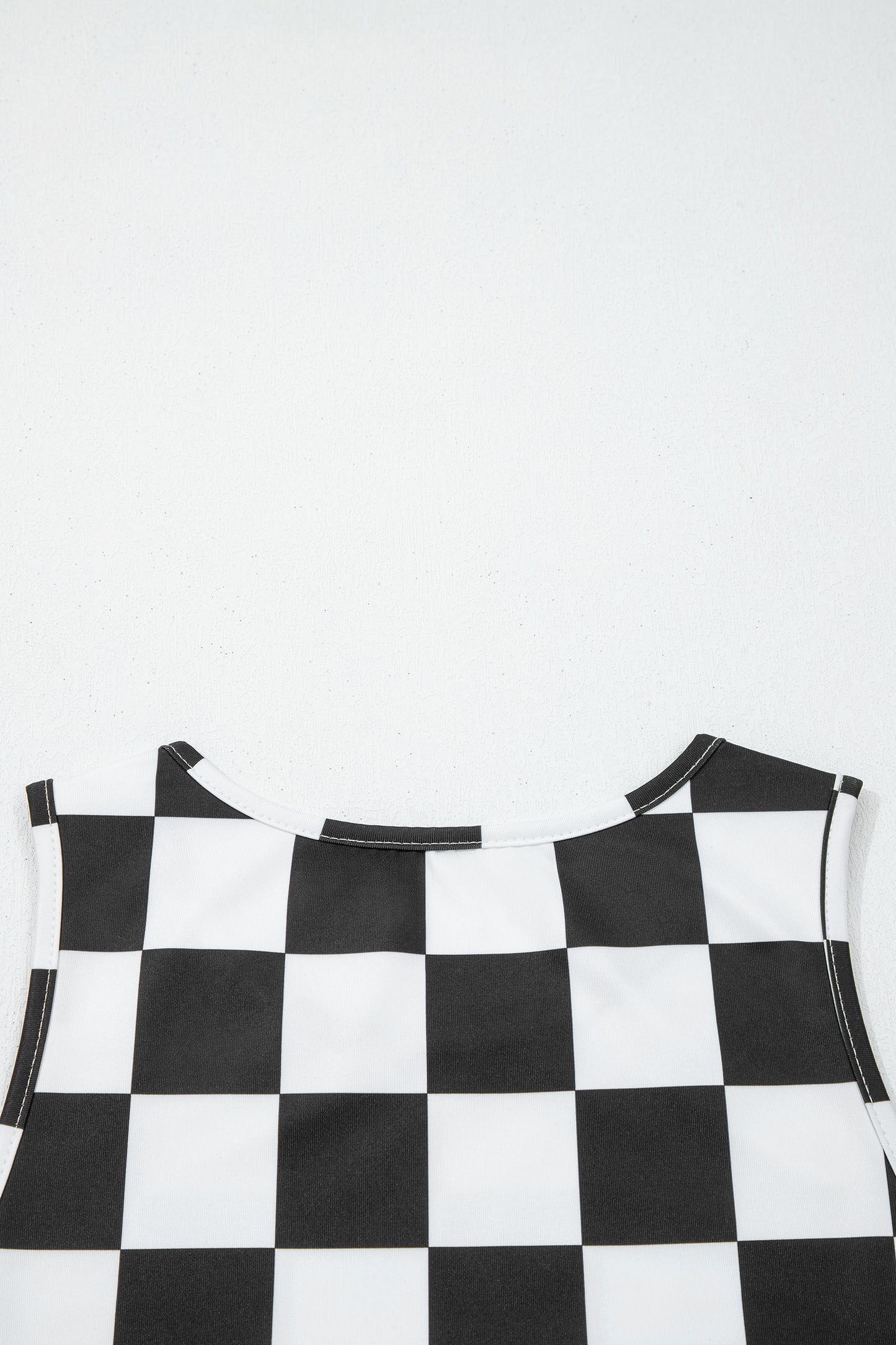 Black Checkerboard Printed Slim Tank Top  Shop One Place