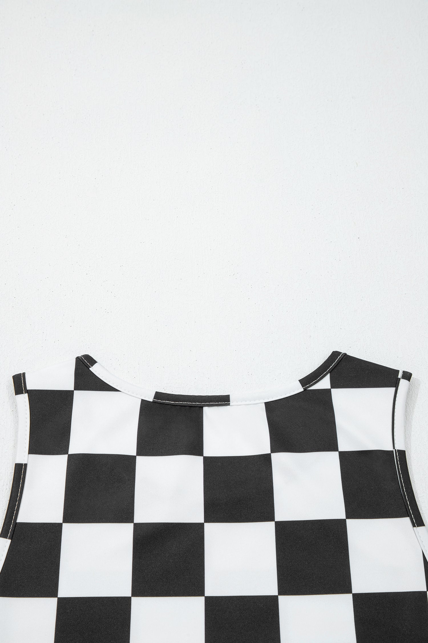 Black Checkerboard Printed Slim Tank Top  Shop One Place