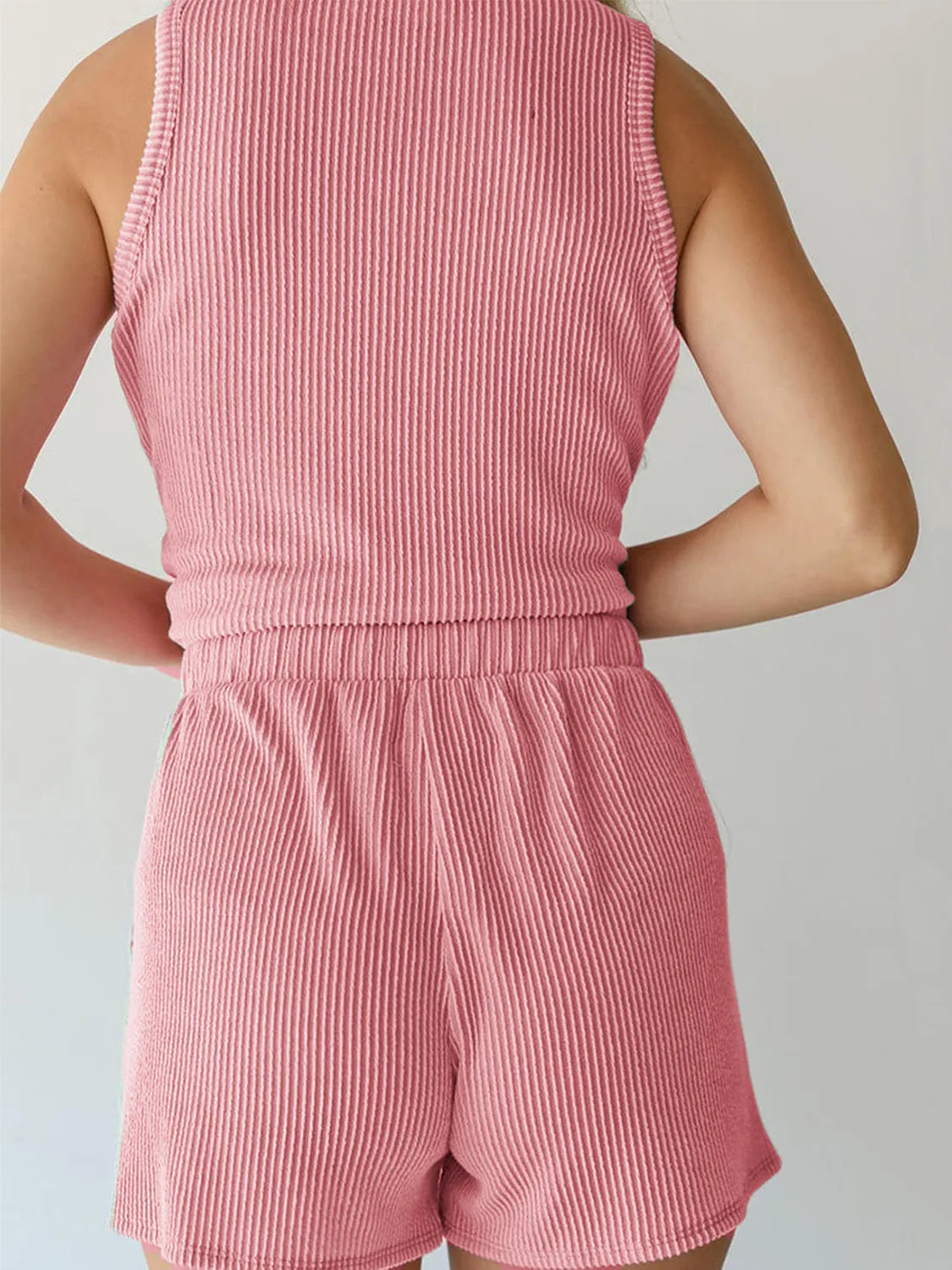 Round Neck Sleeveless Top and Shorts Set  Shop One Place