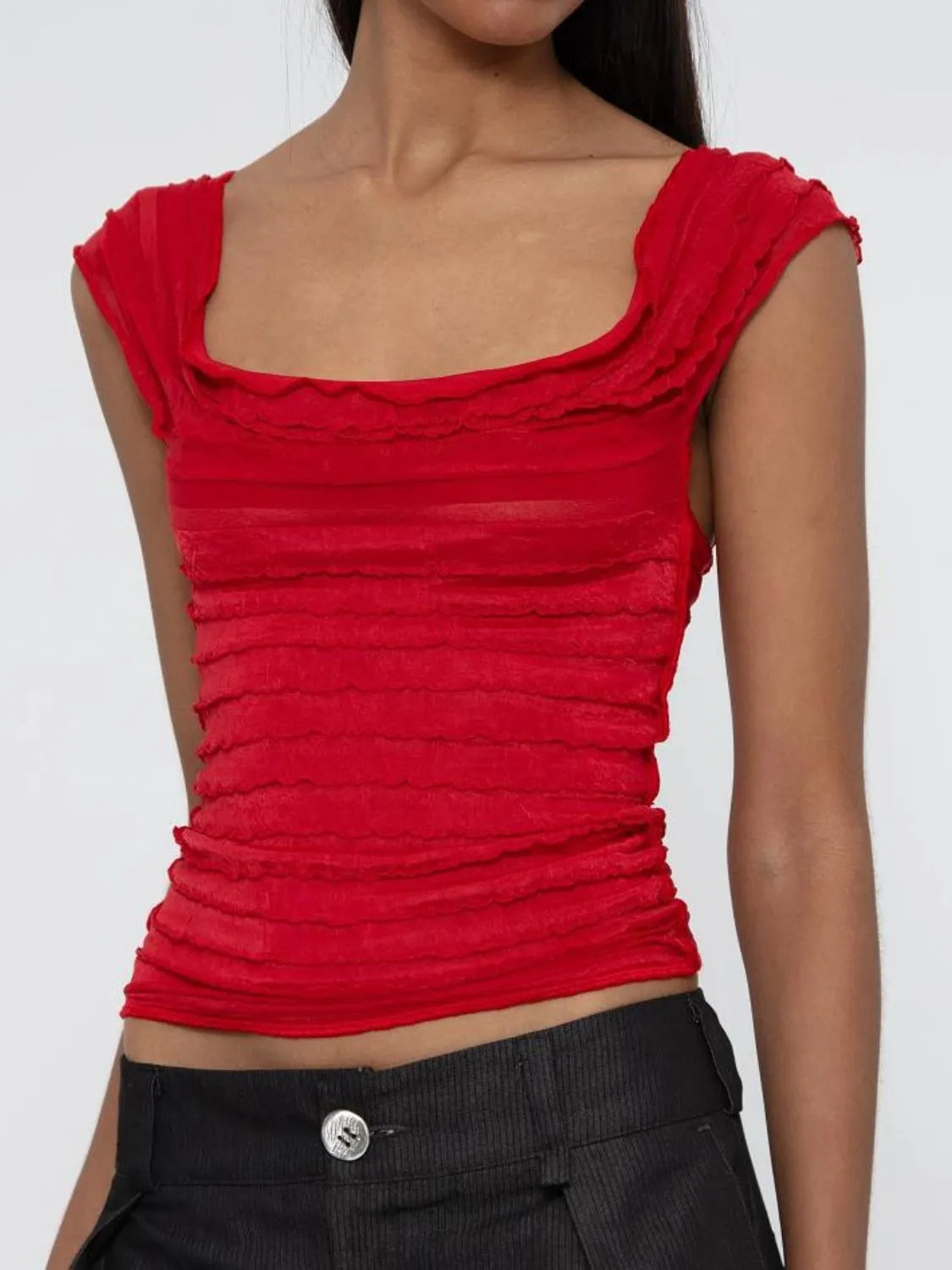 Ruched Solid Tank  Shop One Place