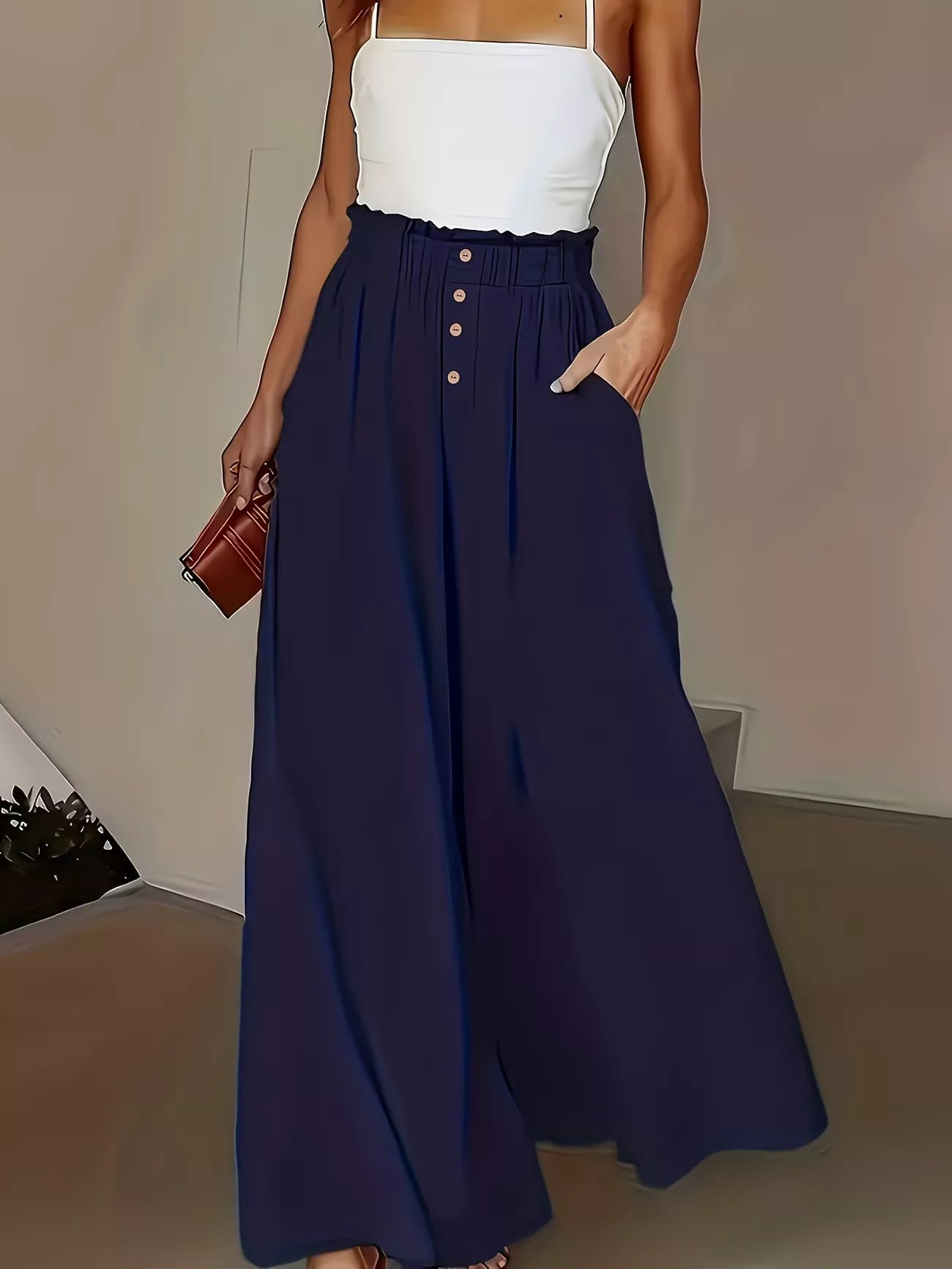 High Waist Wide Leg Pants  Shop One Place