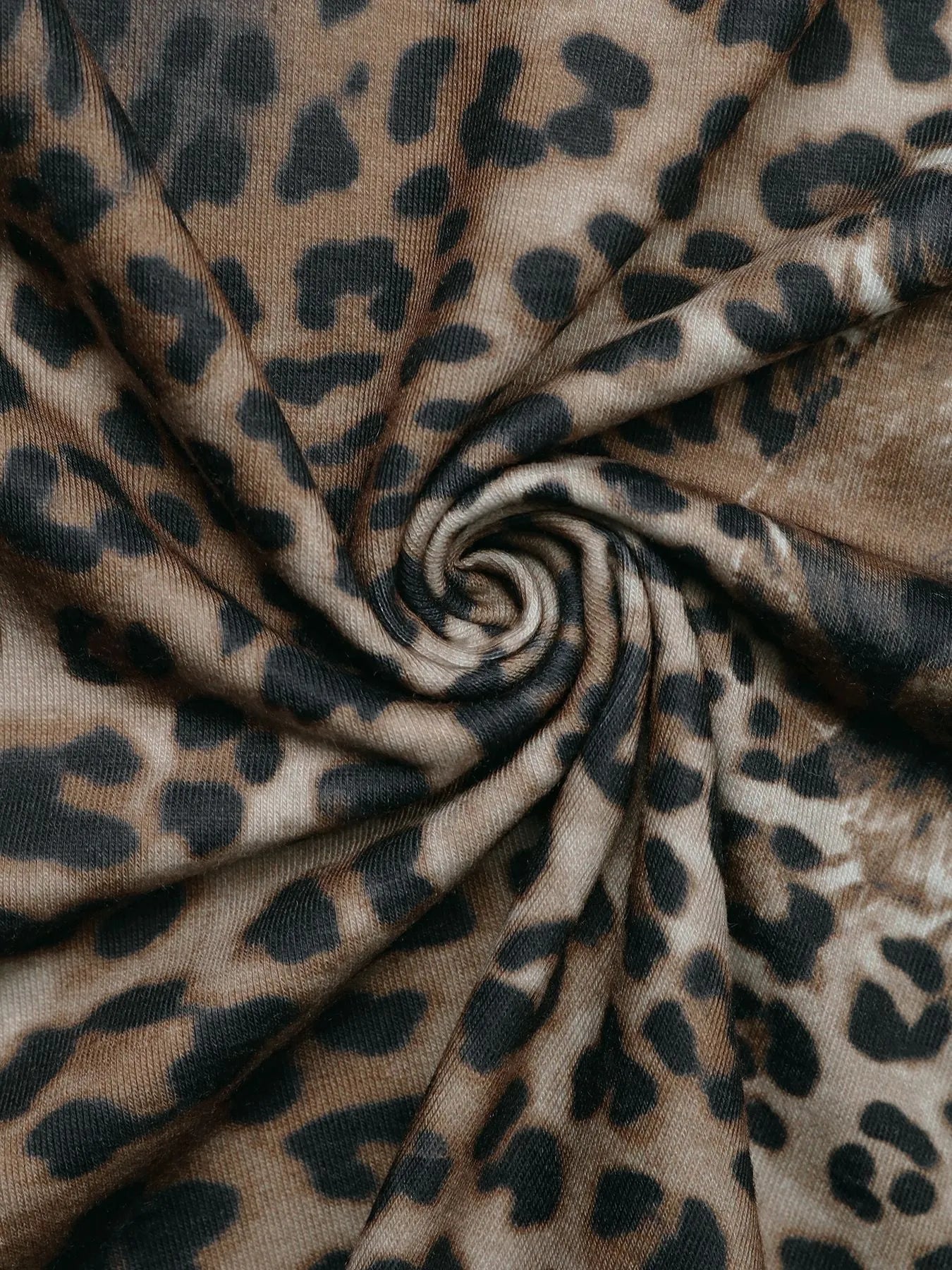 Leopard Print Long Sleeve Fitted T-Shirt  Shop One Place