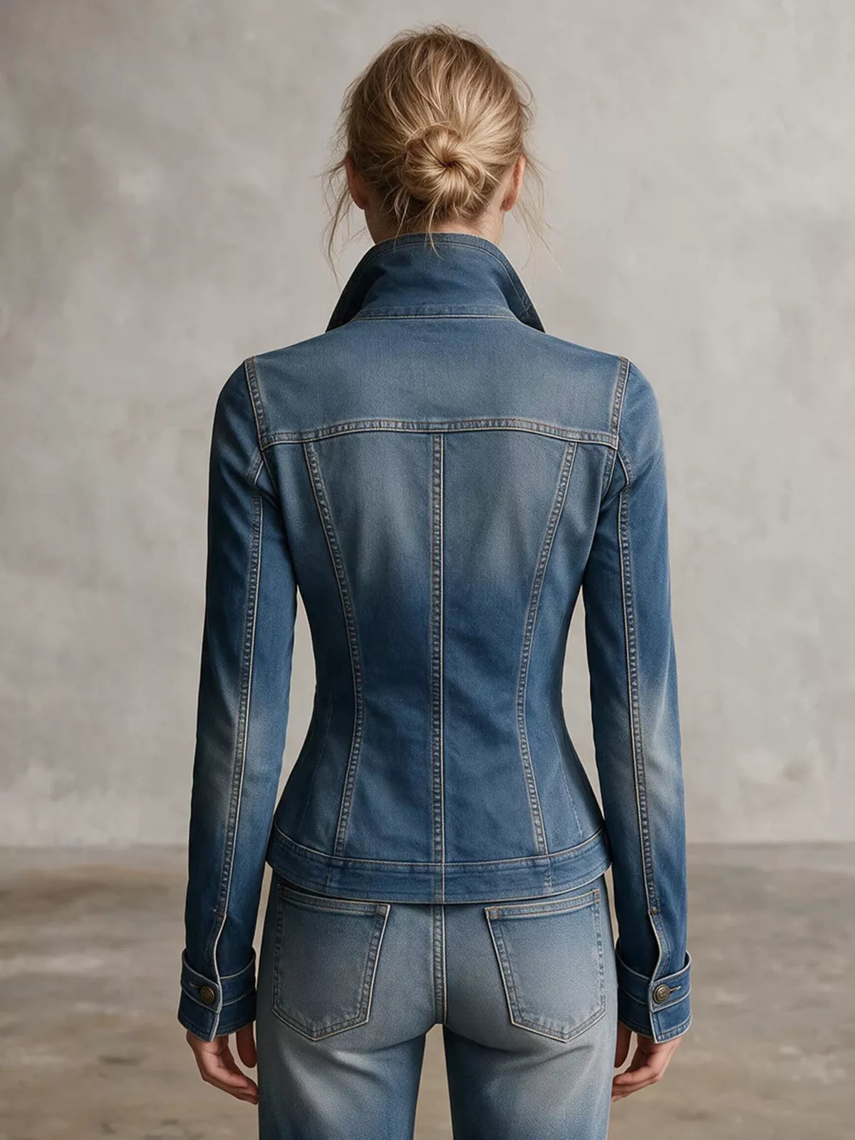 Women's Fitted Button-Up Denim Jacket – view 2