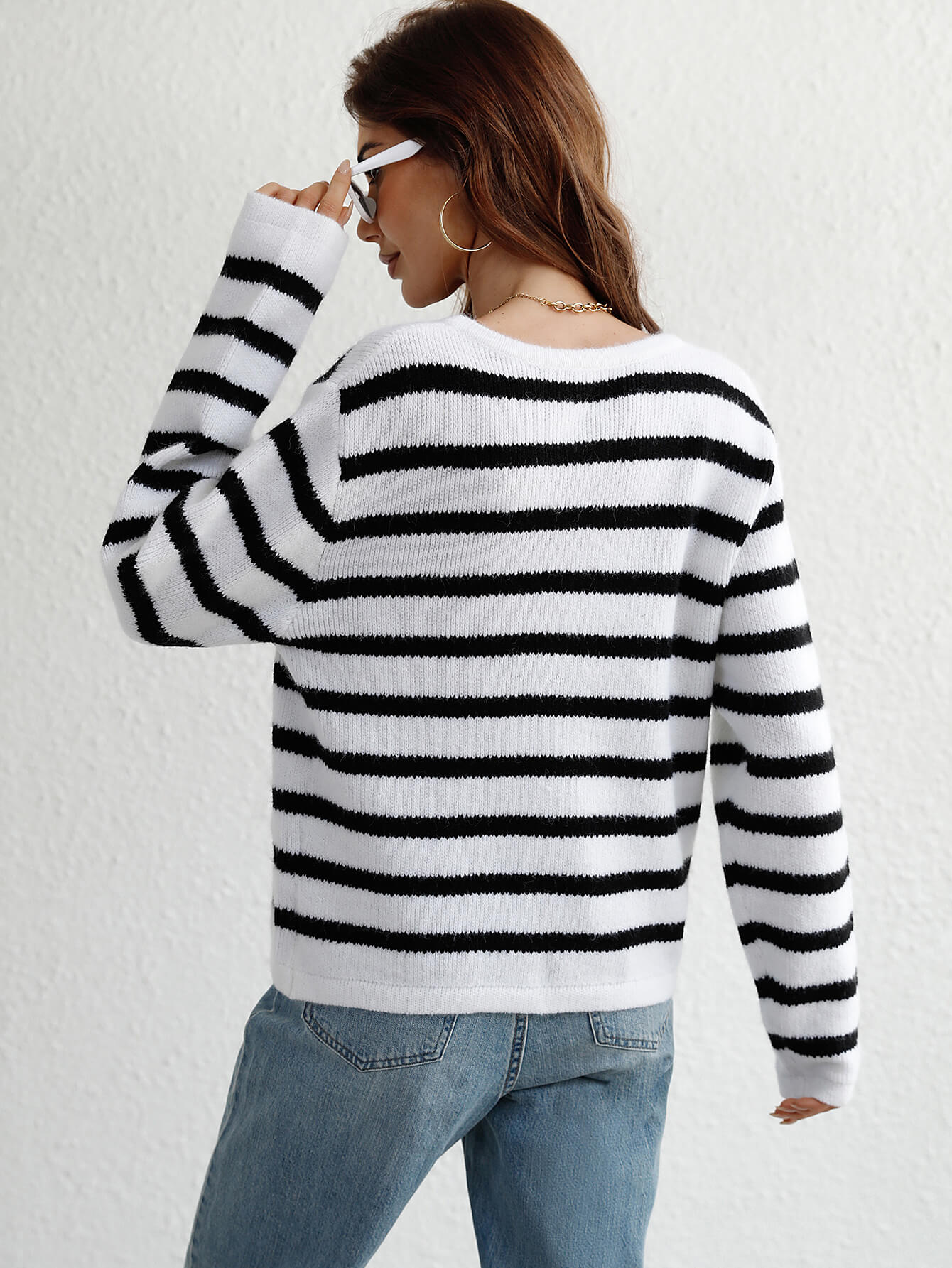 Woven Right Striped Button Front Cardigan  Shop One Place