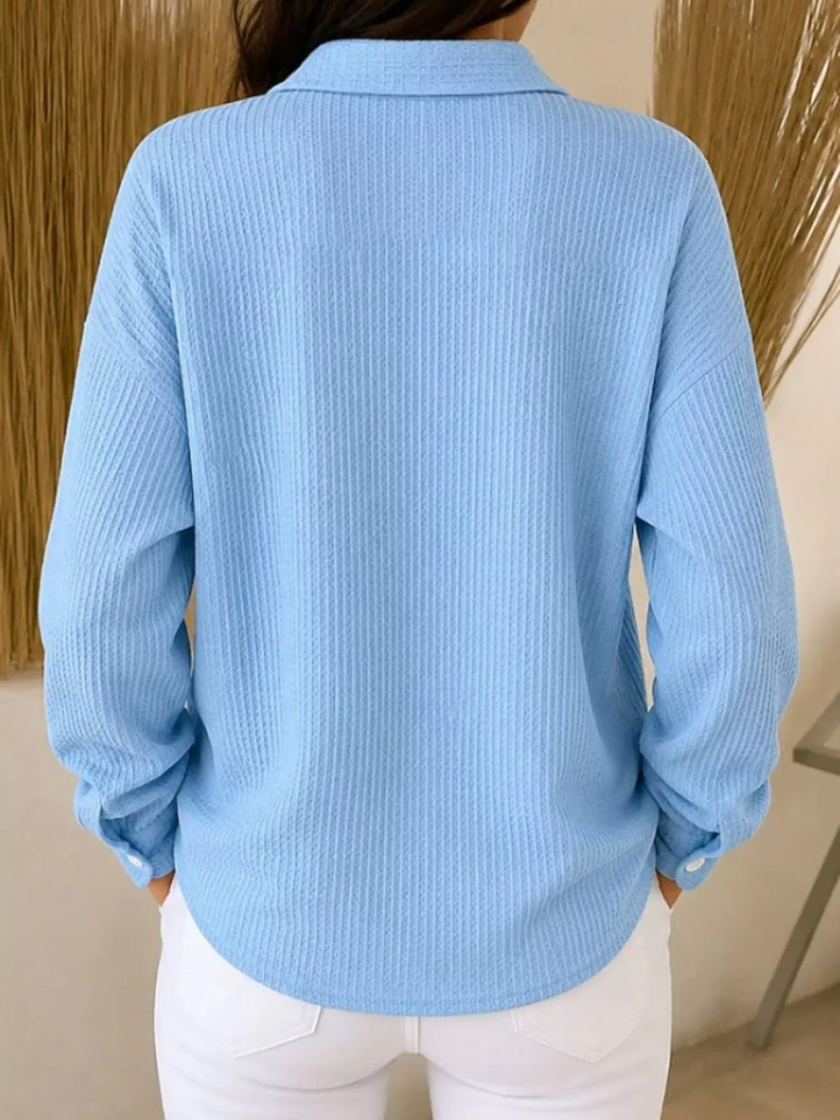Women's Waffle Knit Button-Down Shirt – view 2