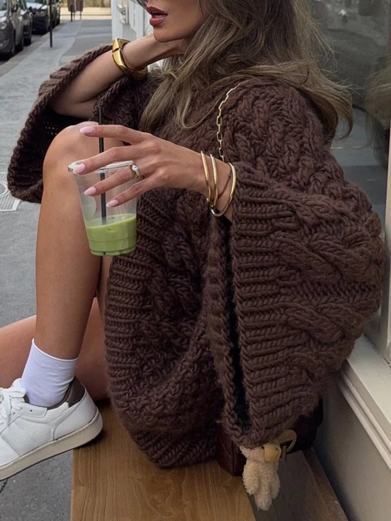 Cable Knit Round Neck Sweater  Shop One Place