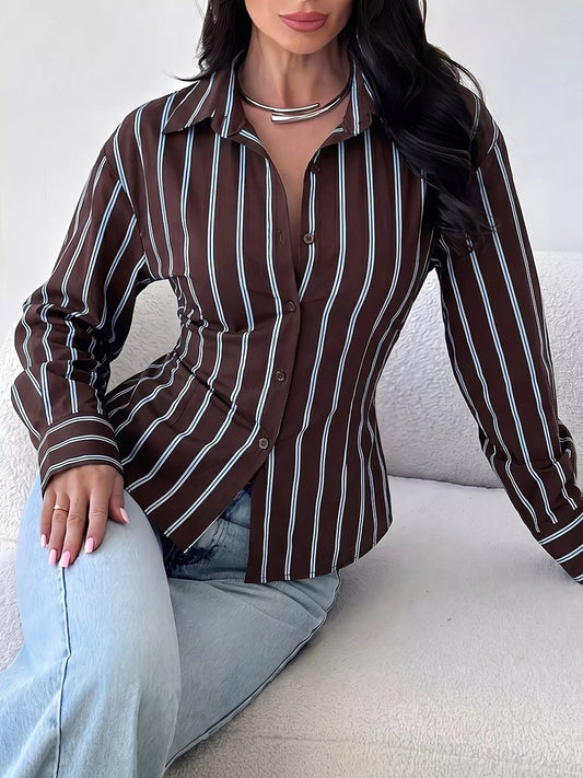 Striped Button-Down Slim-Fit Shirt  Shop One Place