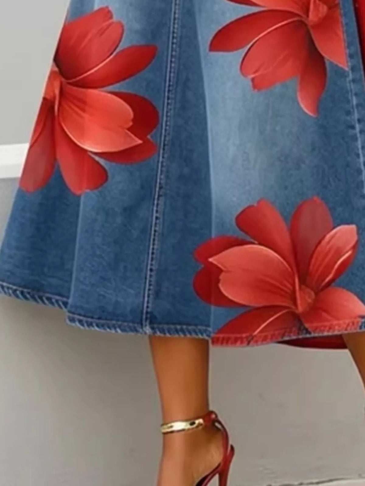 Women's Floral Print A-Line Midi Skirt – view 6