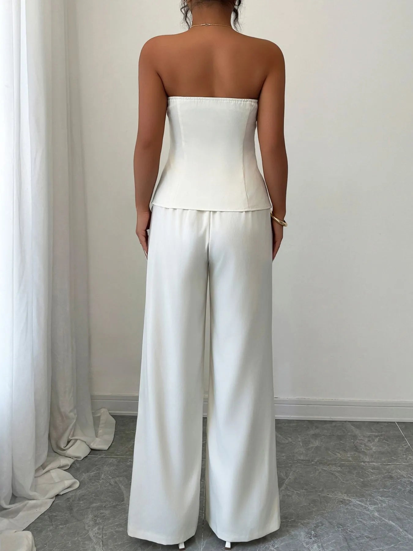 Tube Top and Wide Leg Pants Set  Shop One Place