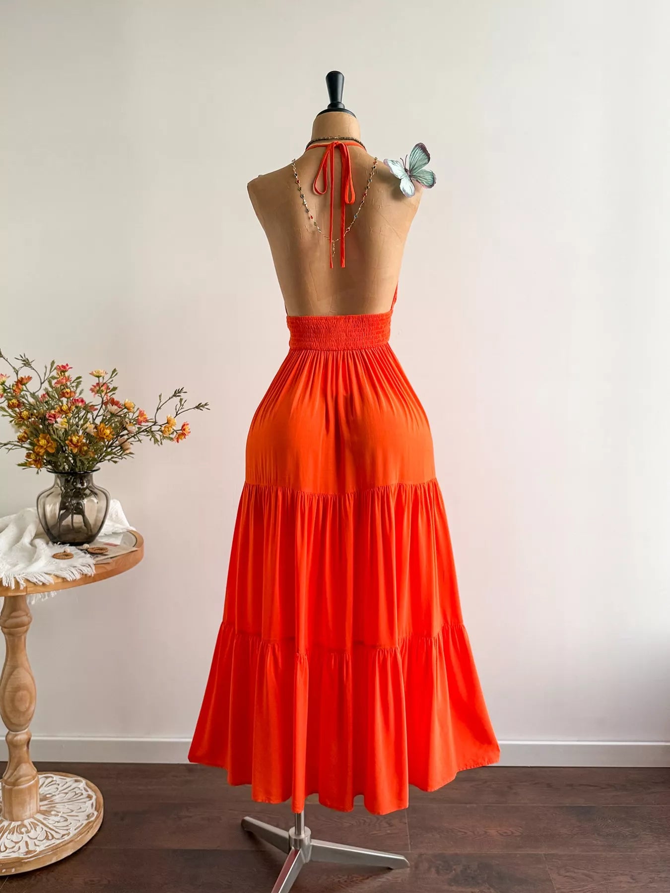 Halter Neck Tiered Dress  Shop One Place