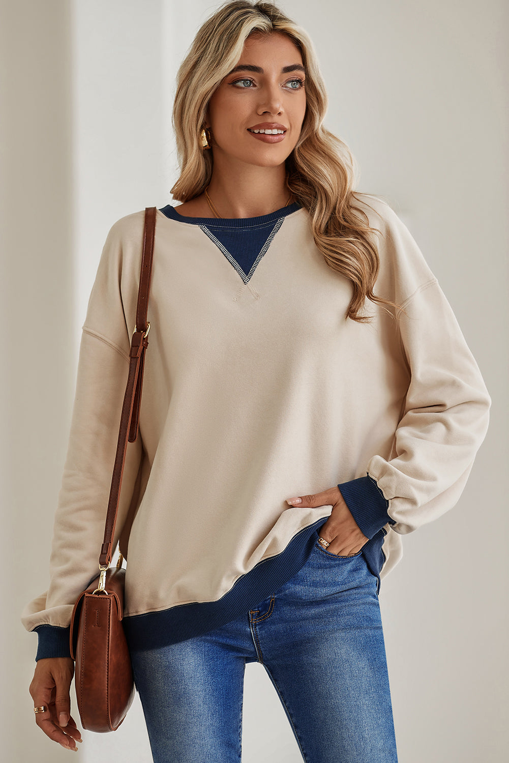 Drop Shoulder Crewneck Oversized Sweatshirt