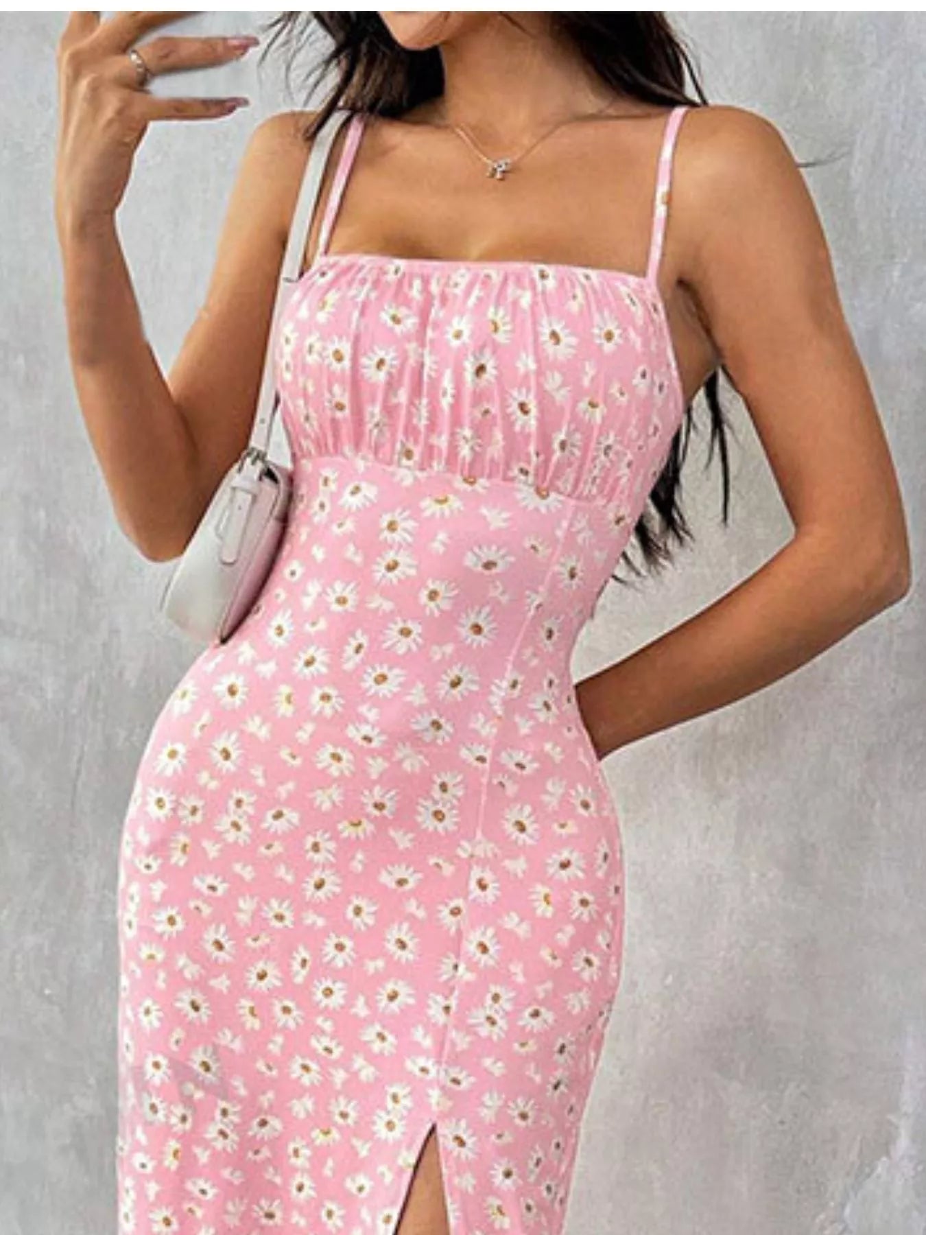 Slit Spaghetti Strap Midi Dress  Shop One Place