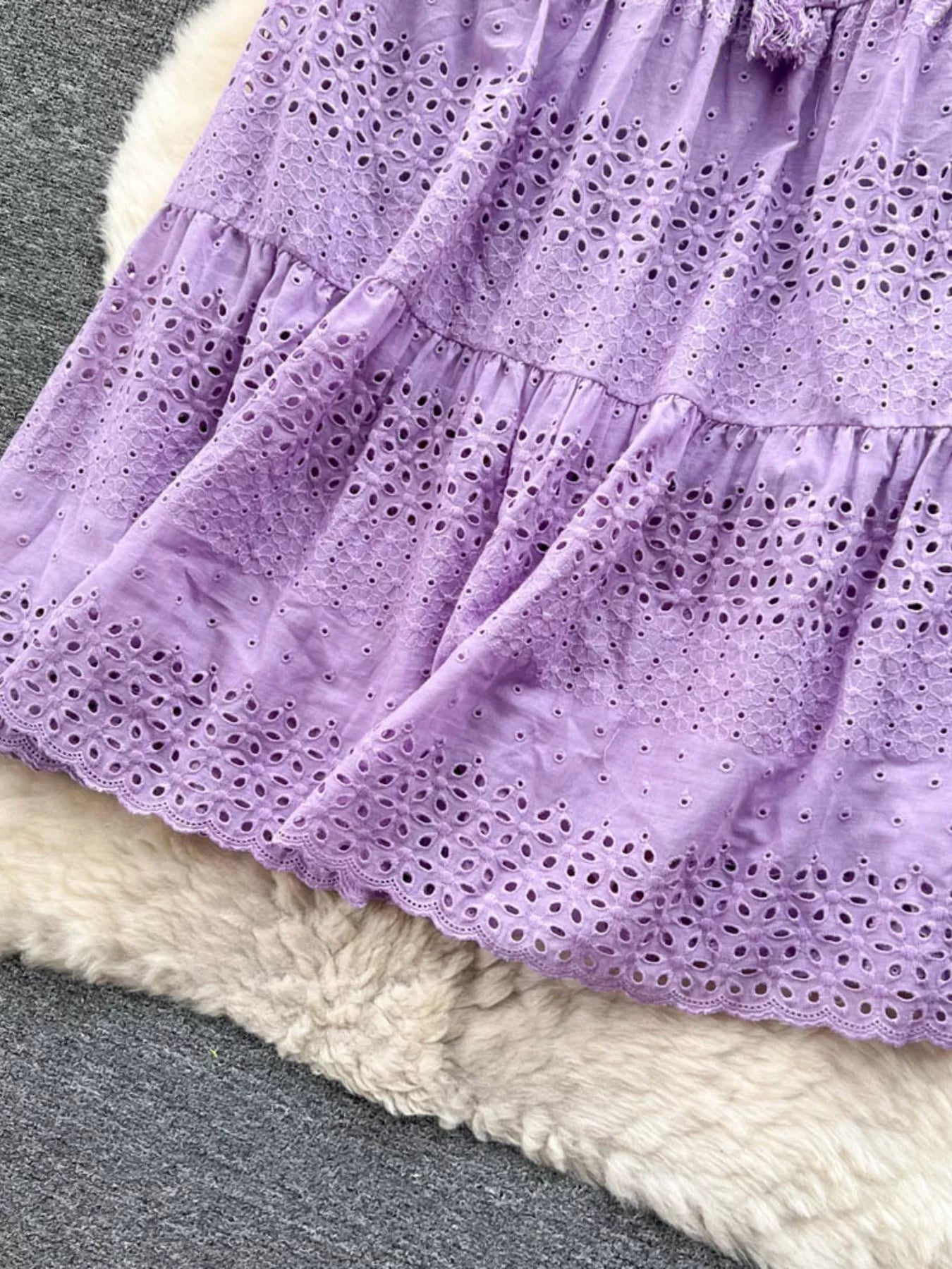 Eyelet Tiered Maxi Skirt  Shop One Place