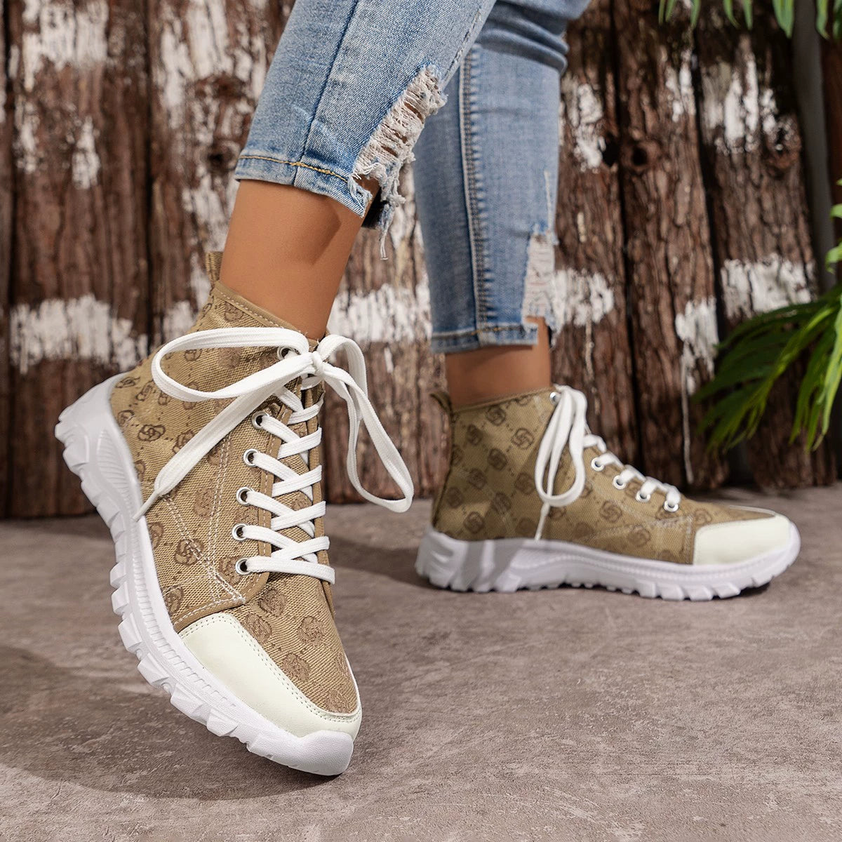 Lace Up Round Toe Sneakers  Shop One Place