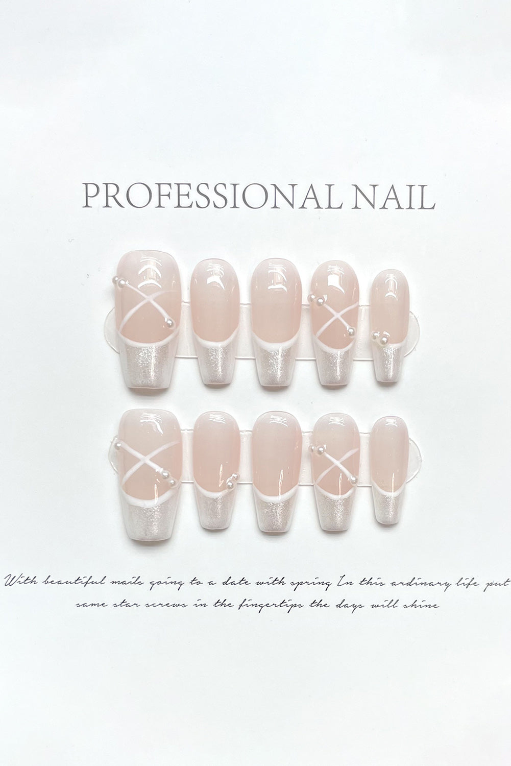 White French Style Girly Press-on Nail Stickers