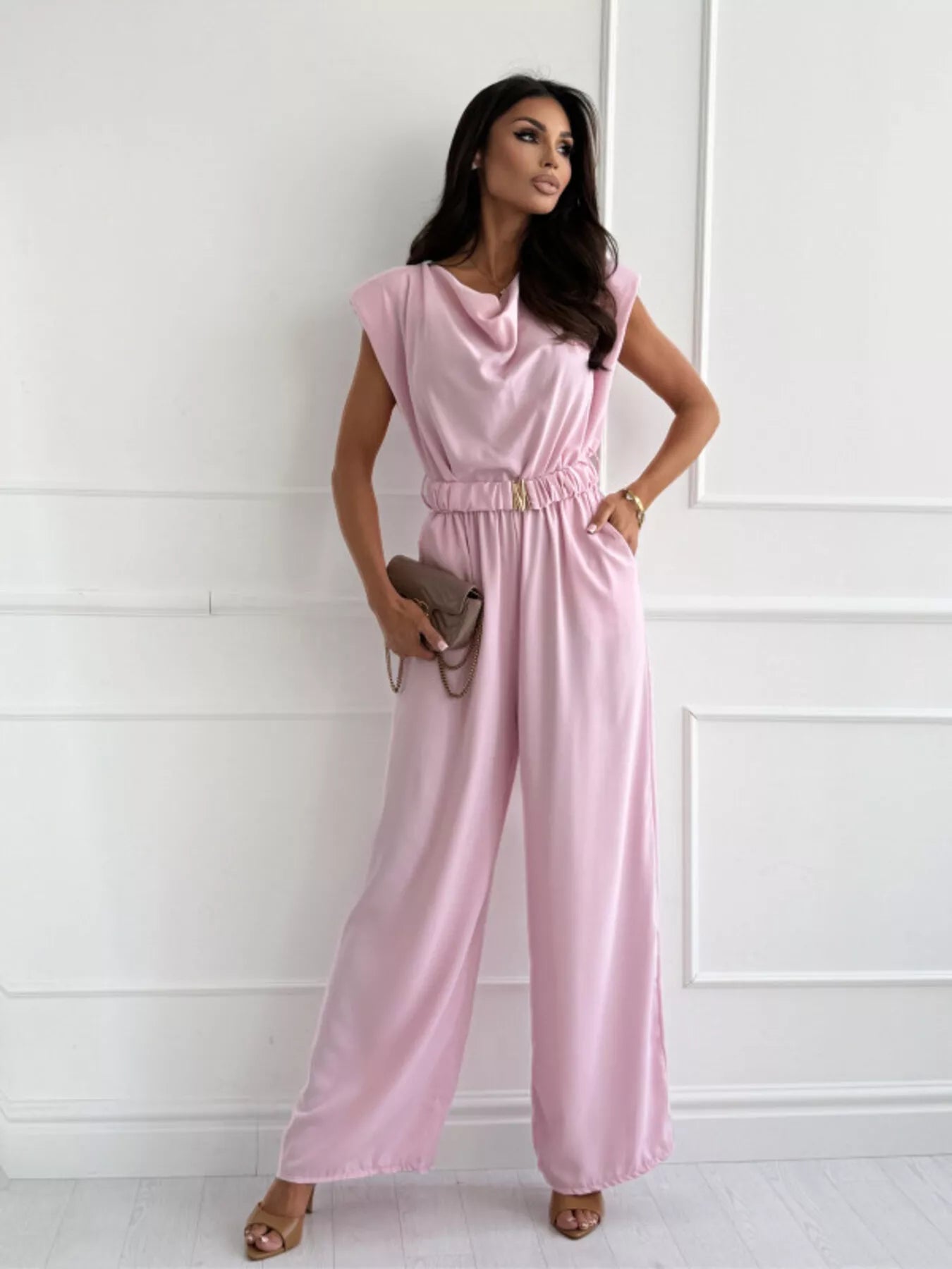 Cowl Neck Wide-Leg Jumpsuit  Shop One Place