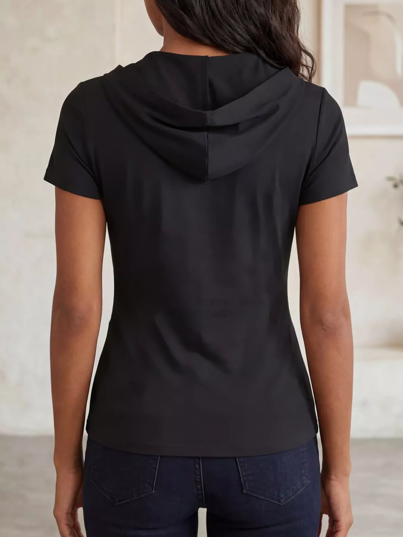 Hooded Wrap Front Slim Fit Top  Shop One Place
