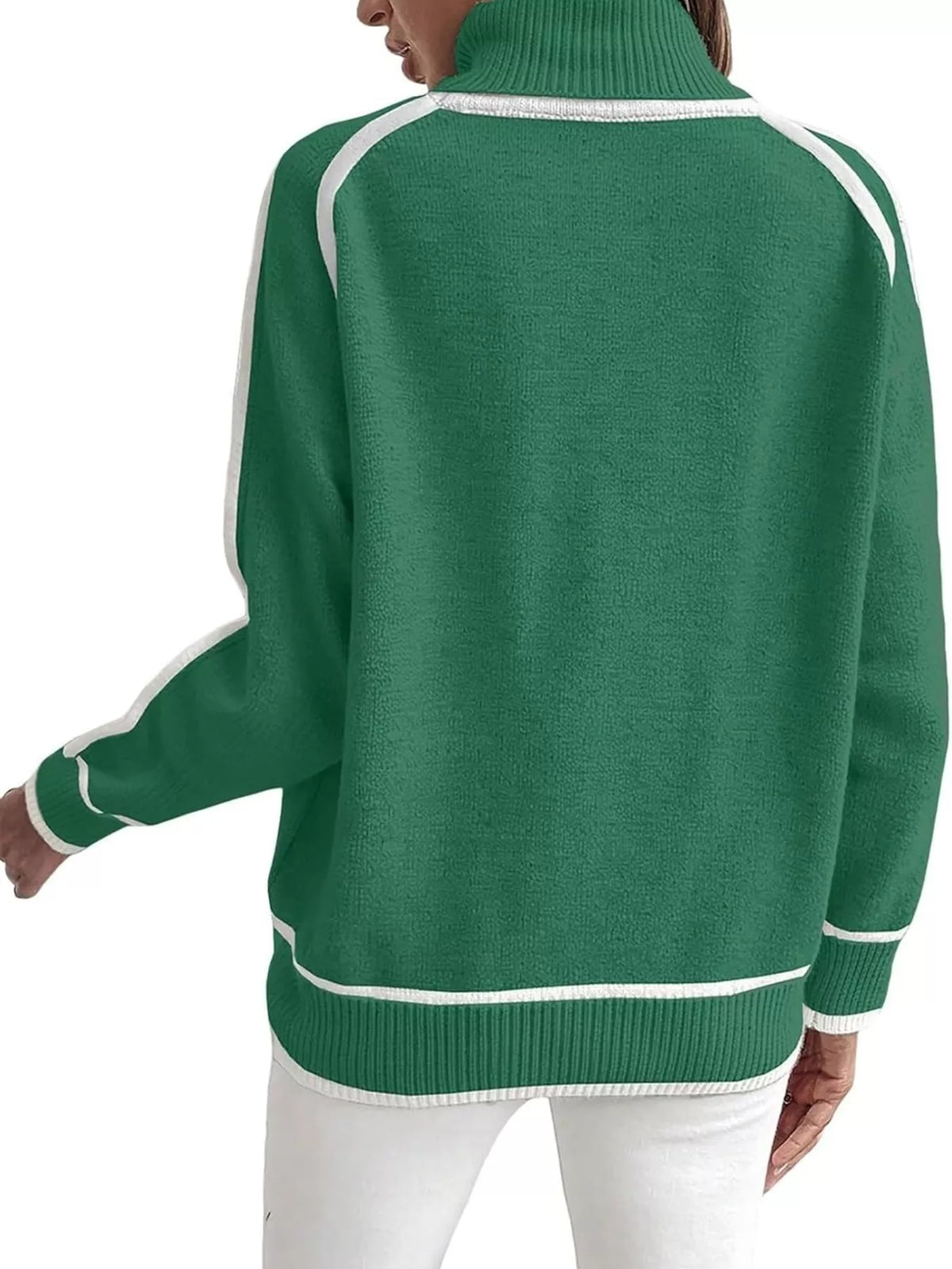 Women's Contrast Trim Turtleneck Sweater – view 15
