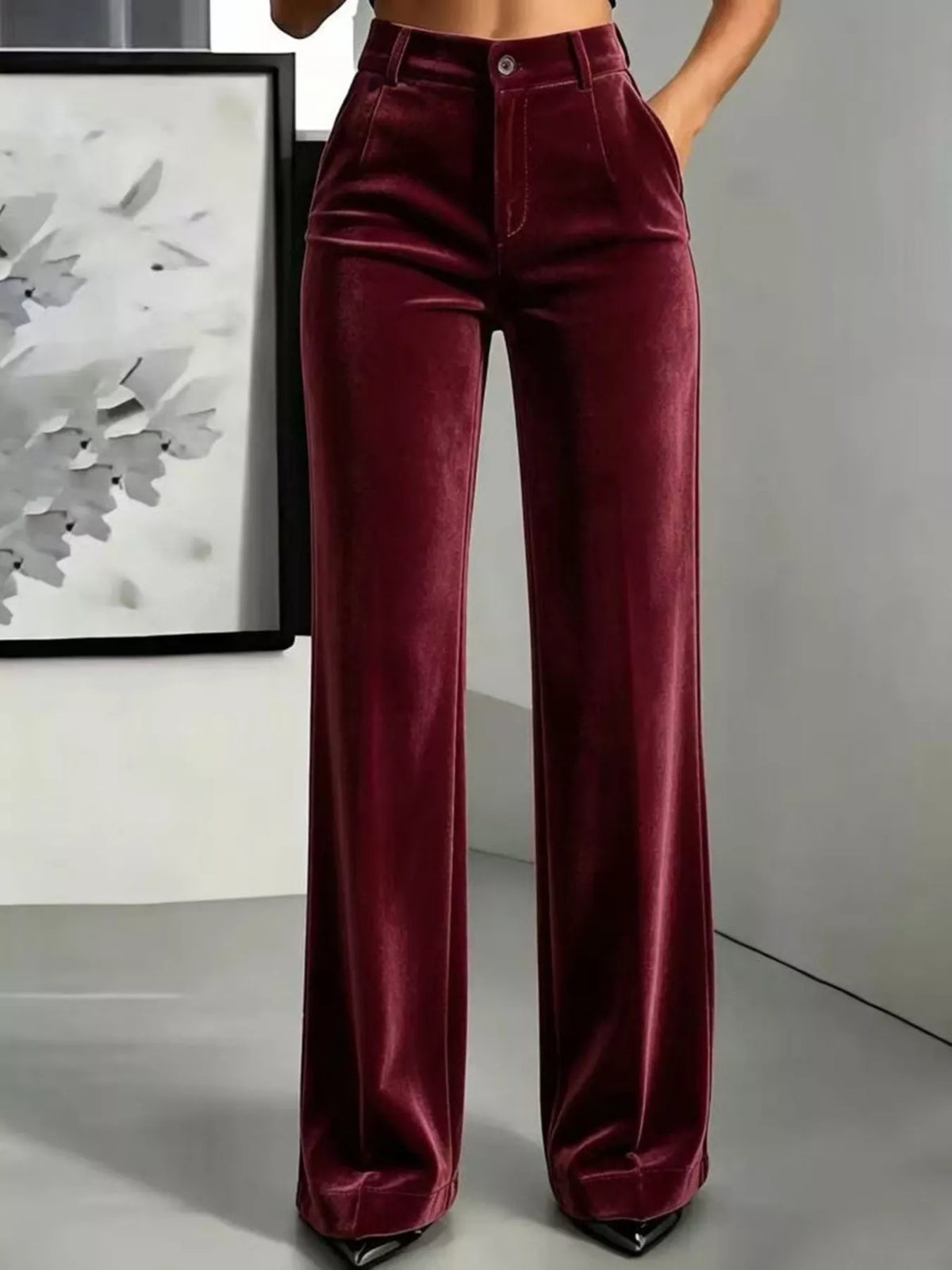 Women's High-Waisted Velvet Pants – view 5