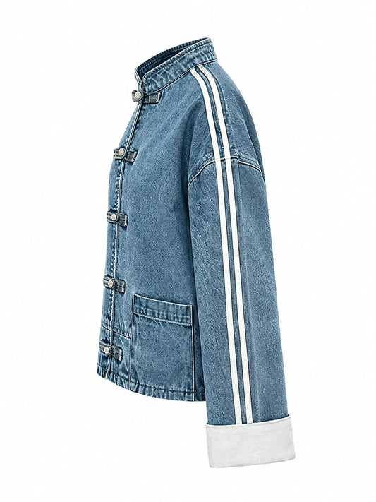Women's Stand Collar Denim Jacket – view 2