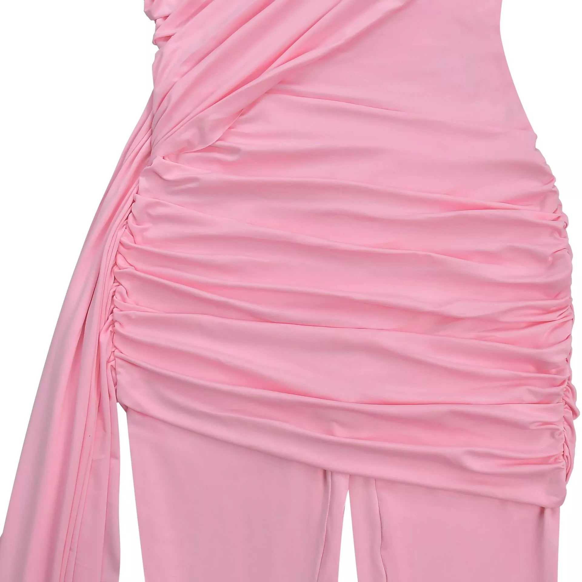 Ruched One-Shoulder Flare Leg Jumpsuit  Shop One Place