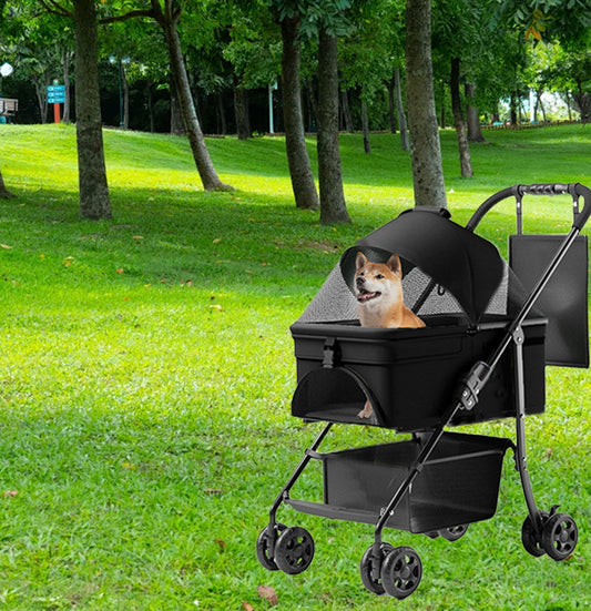 2-in-1 Folding Dog Stroller & Travel Carrier – Perfect Gift for Small/Medium Pets!  Shop One Place