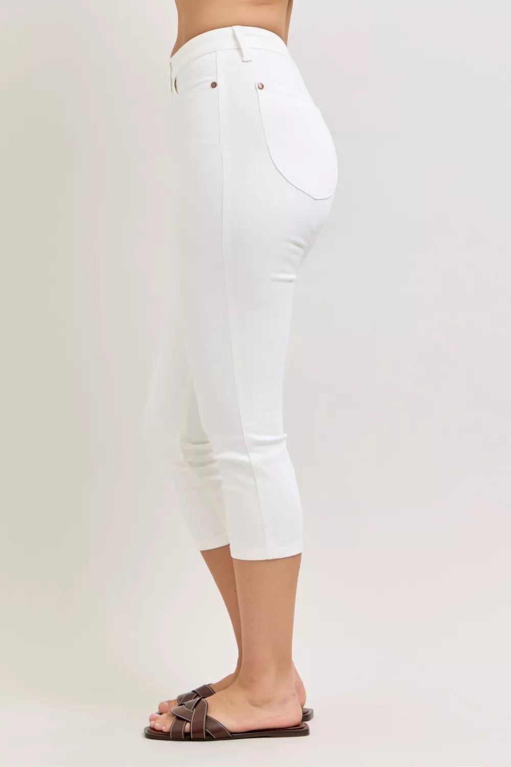 Judy Blue High Waist Extended Waistband Capri Pants with Spade Pockets  Shop One Place