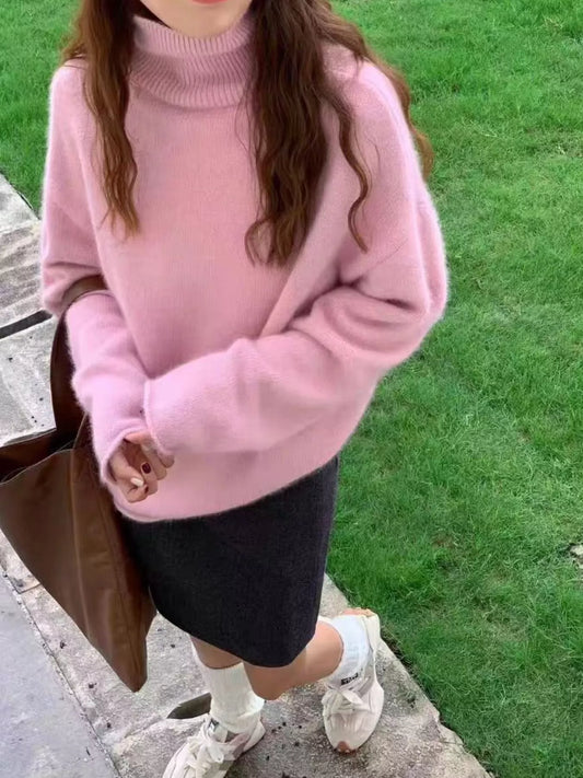 Women's Turtleneck Drop Shoulder Sweater