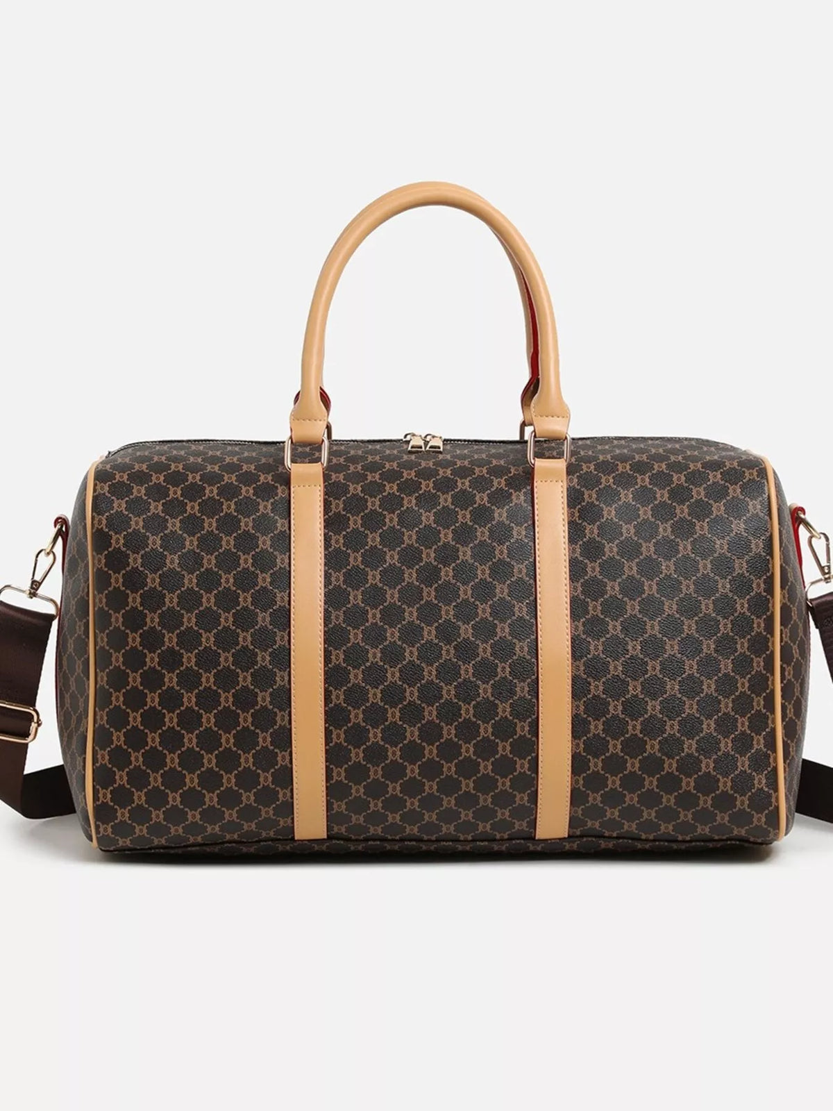 Patterned Vegan Leather Travel Duffle Bag – view 5