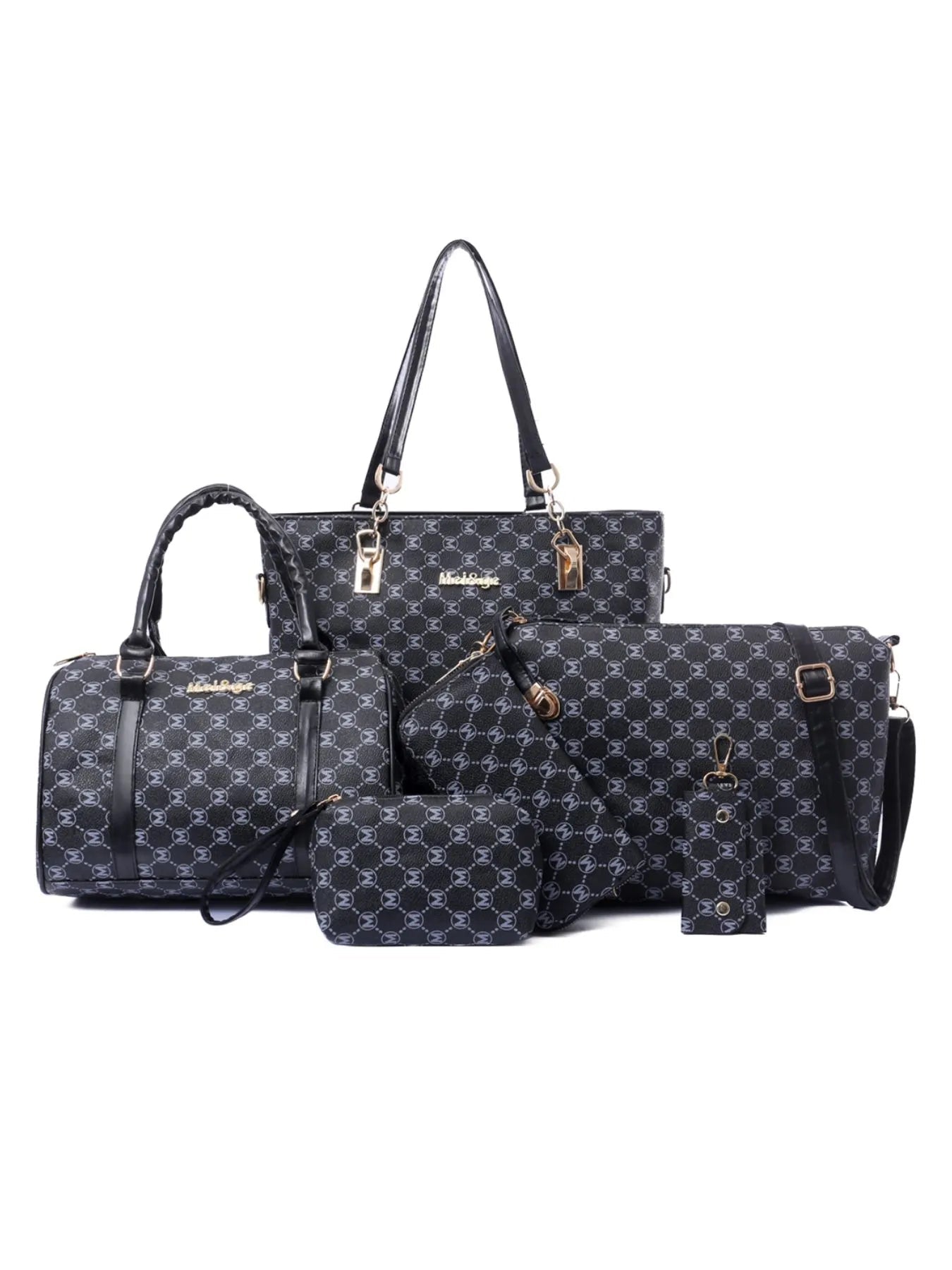Diamond Pattern 6-Piece Bag Set  Shop One Place