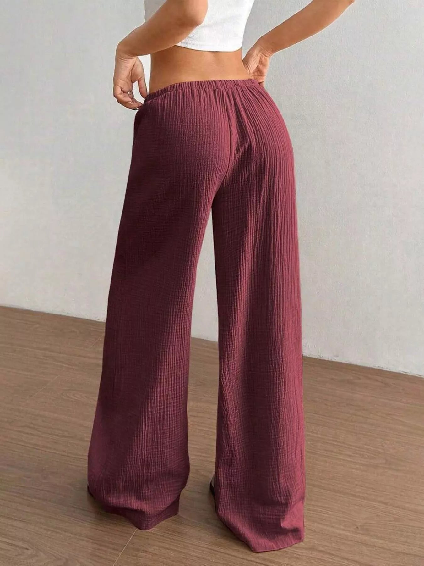 Full Size Drawstring Wide Leg Pants Plus Size  Shop One Place