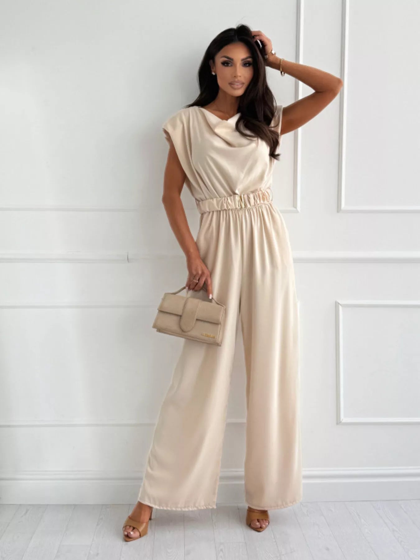 Cowl Neck Wide-Leg Jumpsuit  Shop One Place