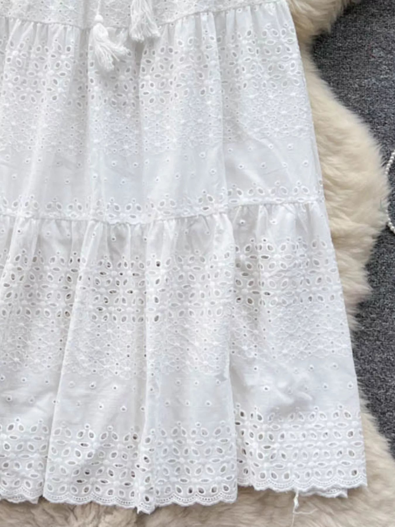Eyelet Tiered Maxi Skirt  Shop One Place