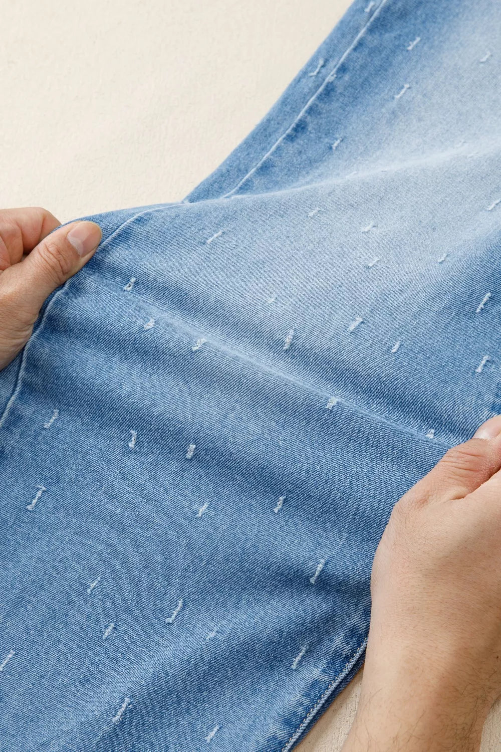 Distressed Detail Tummy Control Raw Hem Jeans  Shop One Place