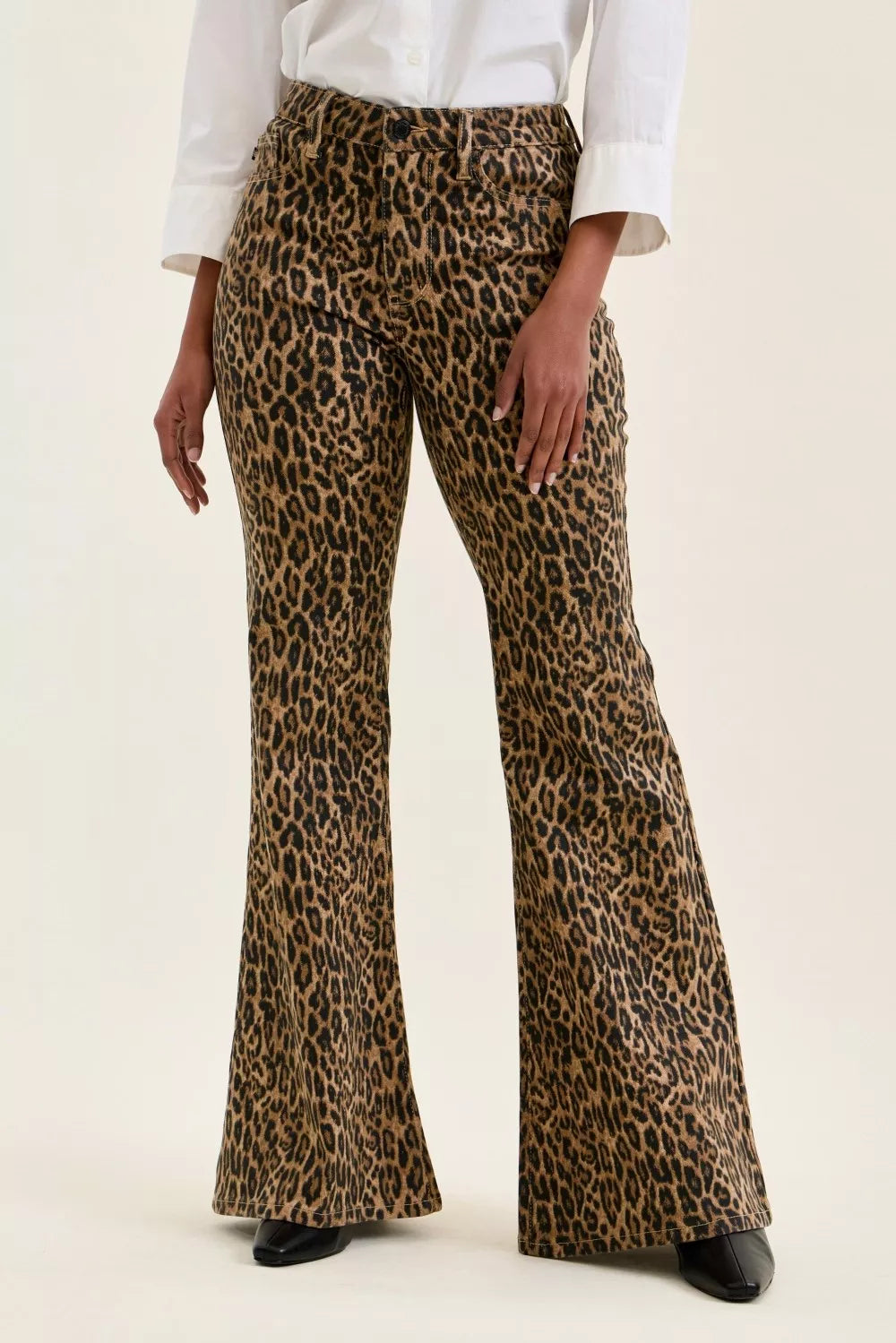 Judy Blue Mr Jaqueline Flare Print Leopard Jeans  Shop One Place