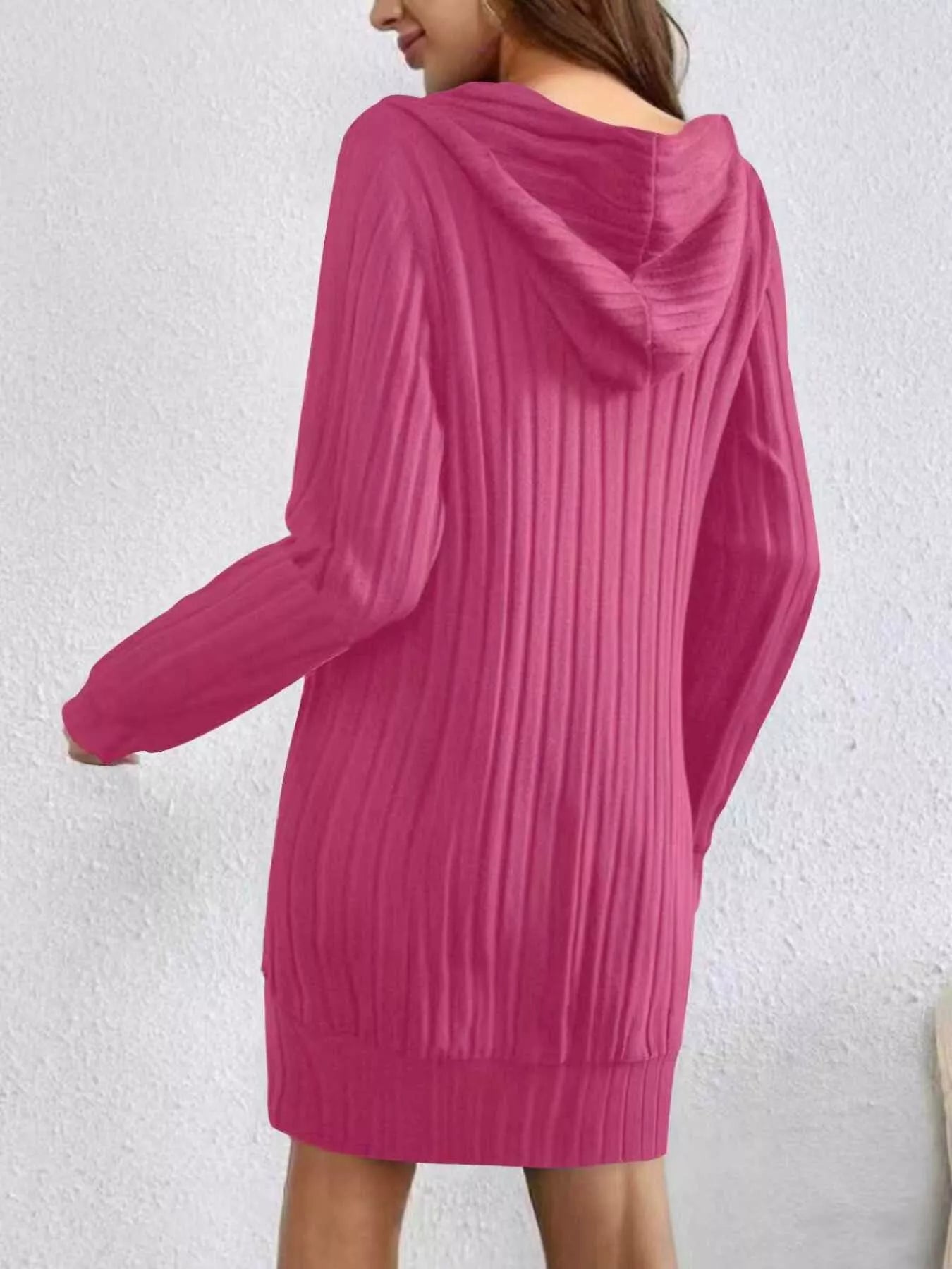 Ribbed Knit Hoodie Dress  Shop One Place