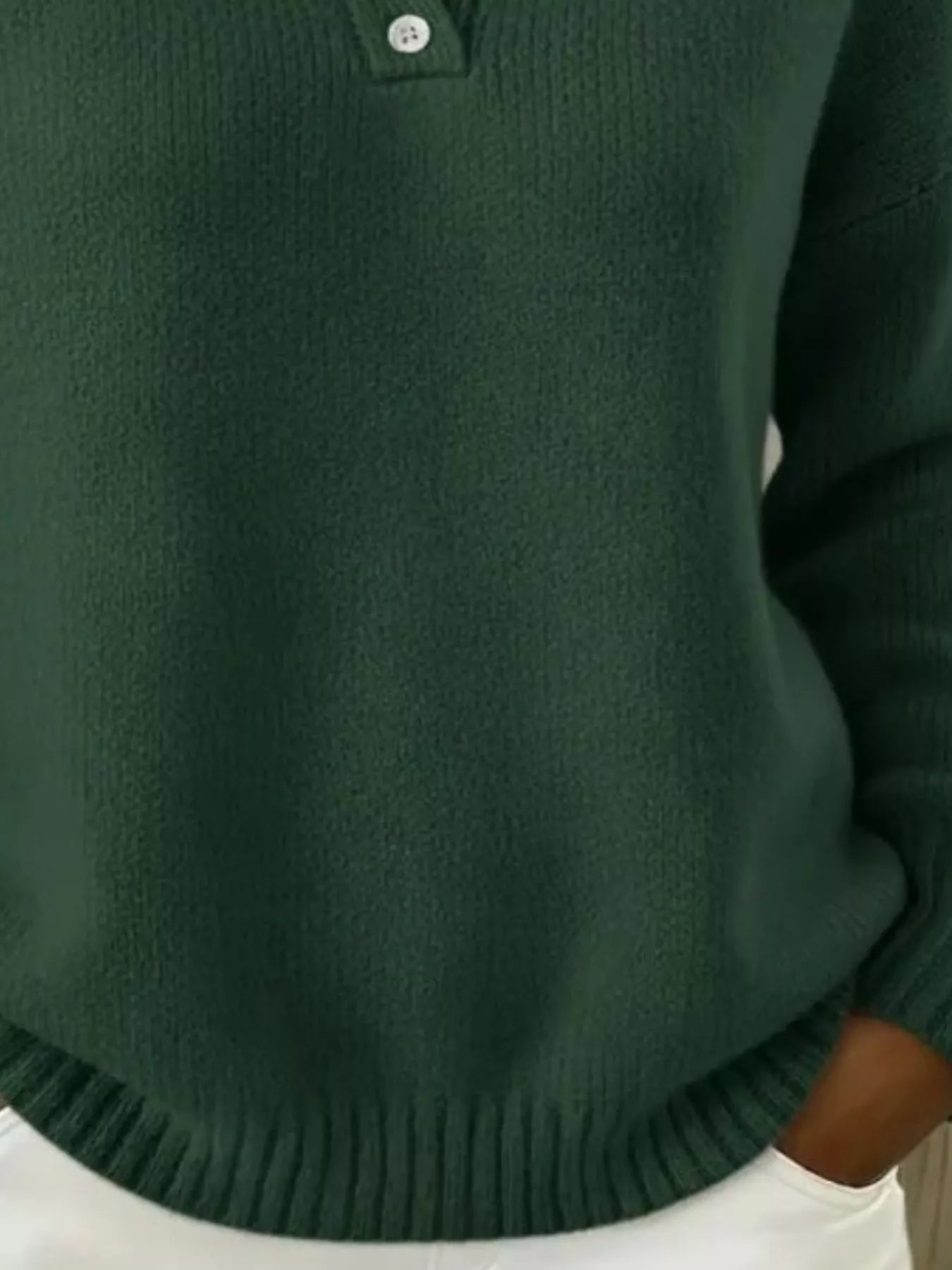Full Size Button Detail Dropped Shoulder Sweater Plus Size  Shop One Place