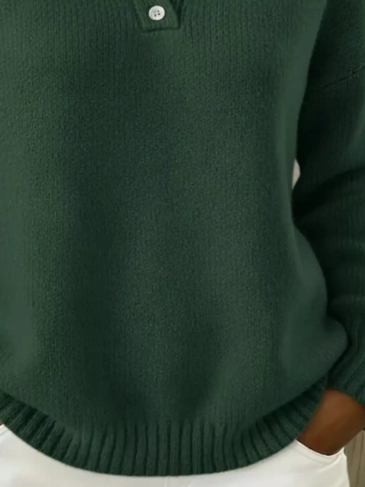 Full Size Button Detail Dropped Shoulder Sweater Plus Size  Shop One Place